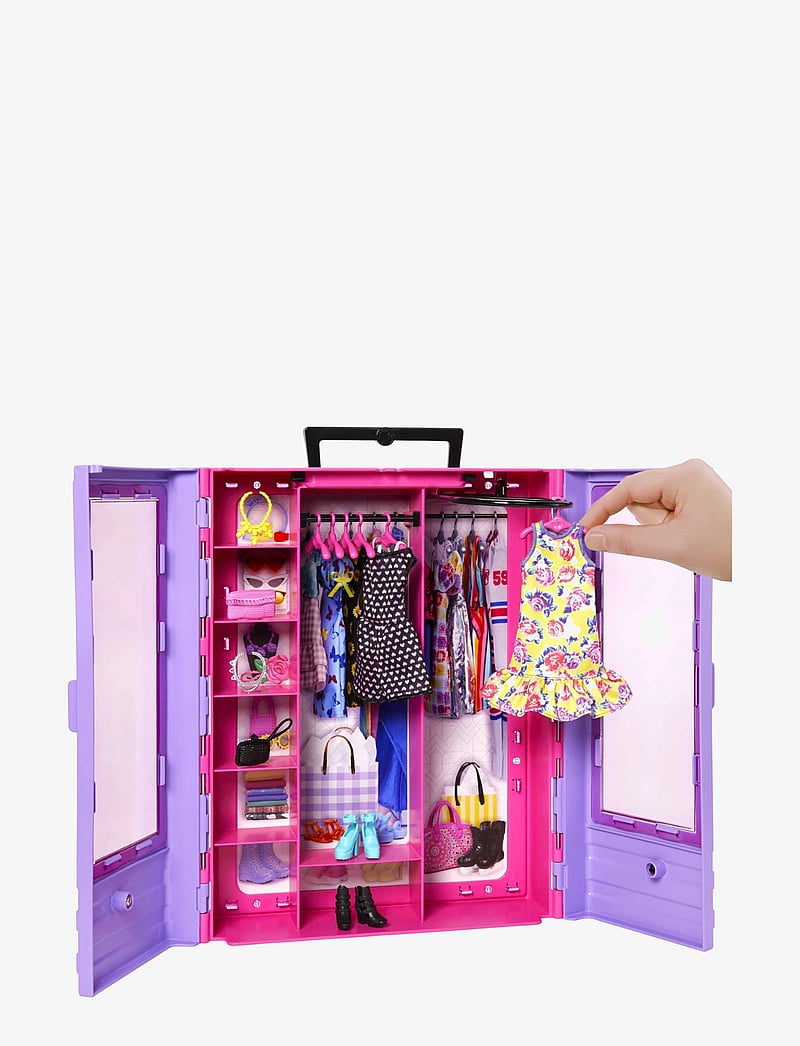 Barbie - Fashionistas Closet with 6 Hangars, Accessory Features Translucent Doors, Racks & Shelves - nukumaja tarvikud - multicolor - 2
