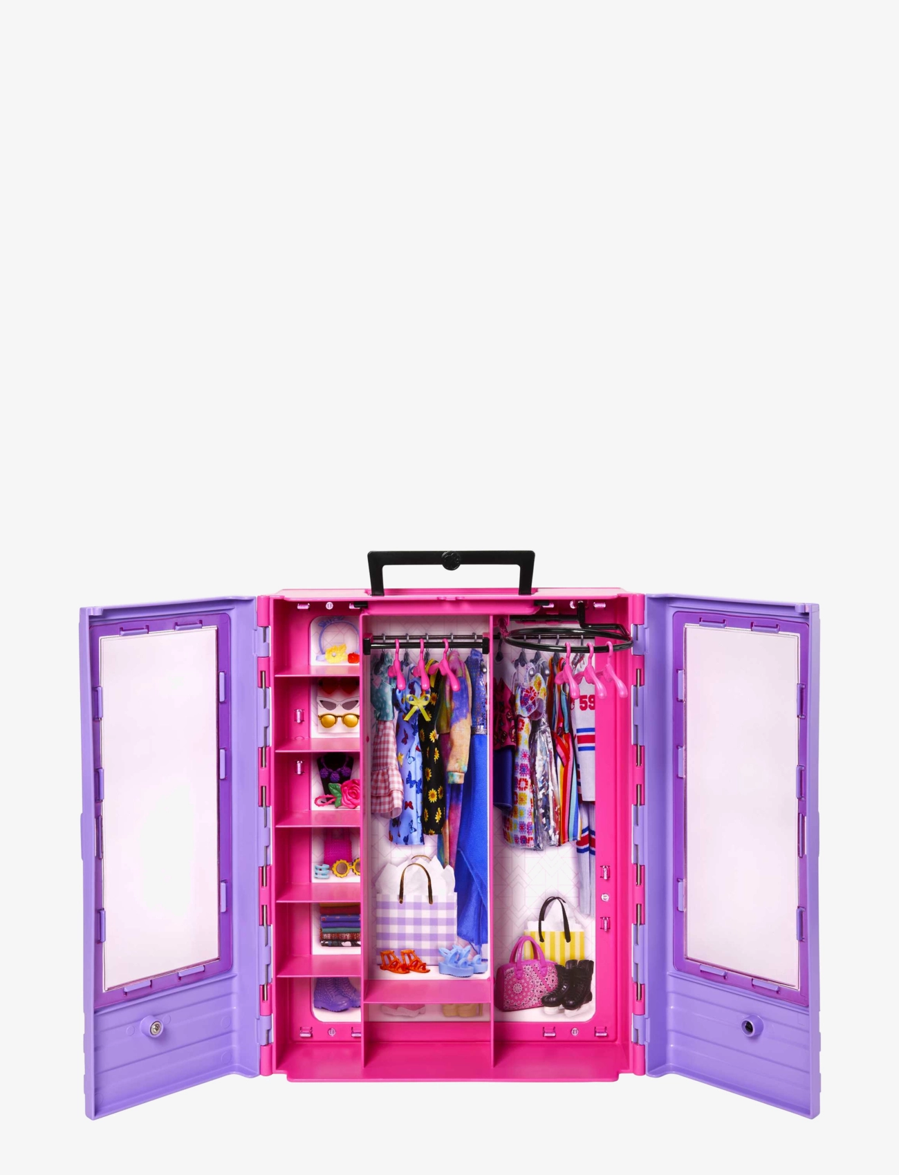 Barbie - Fashionistas Closet with 6 Hangars, Accessory Features Translucent Doors, Racks & Shelves - tilbehør til dukkehuse - multicolor - 3