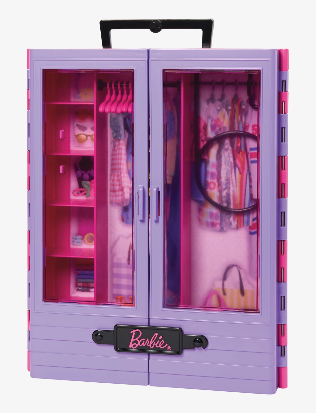 Barbie - Fashionistas Closet with 6 Hangars, Accessory Features Translucent Doors, Racks & Shelves - tilbehør til dukkehuse - multicolor - 4