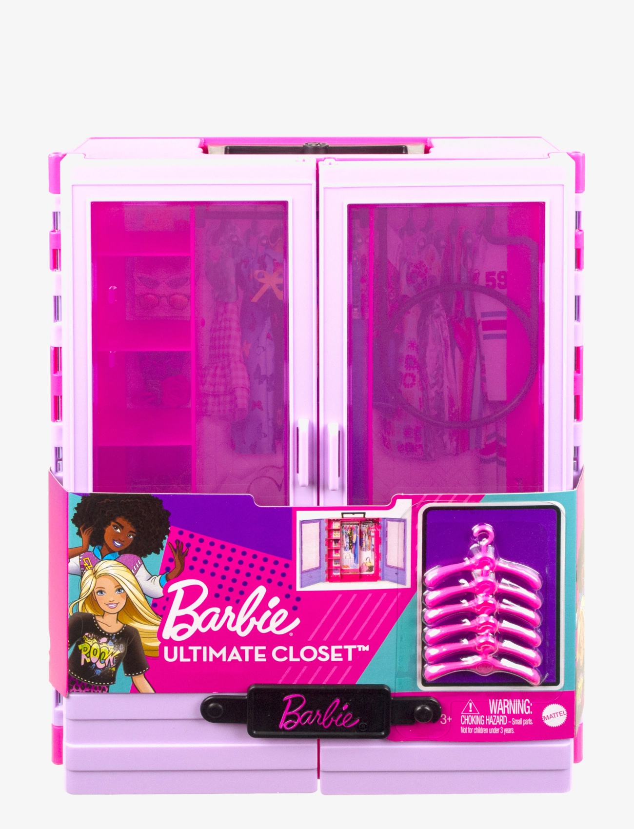 Barbie - Fashionistas Closet with 6 Hangars, Accessory Features Translucent Doors, Racks & Shelves - die niedrigsten preise - multicolor - 5