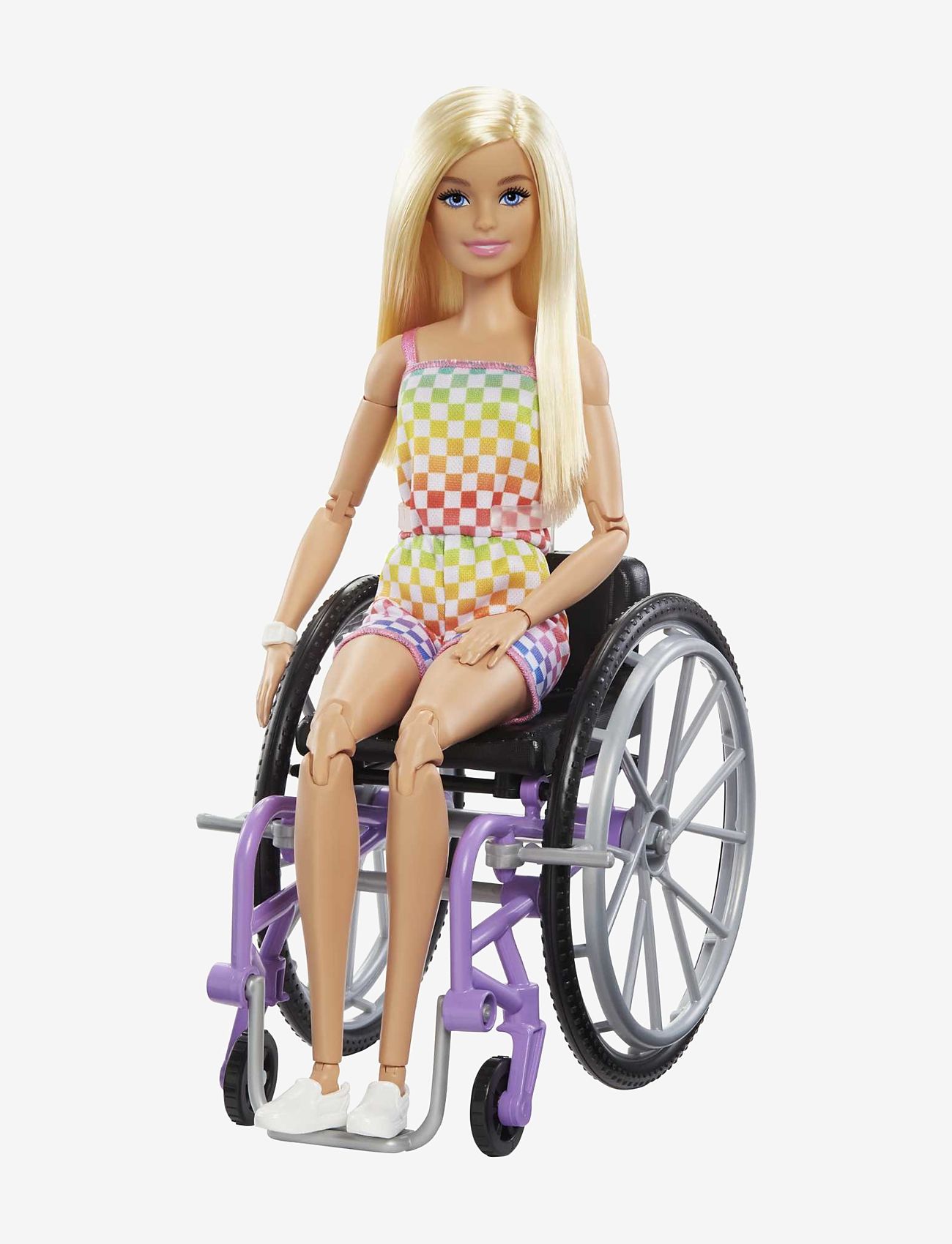 Barbie - Fashionistas Doll #194 with Wheelchair & Ramp, Blond Hair, Rainbow Dress & Accessories - dockor - multi color - 5