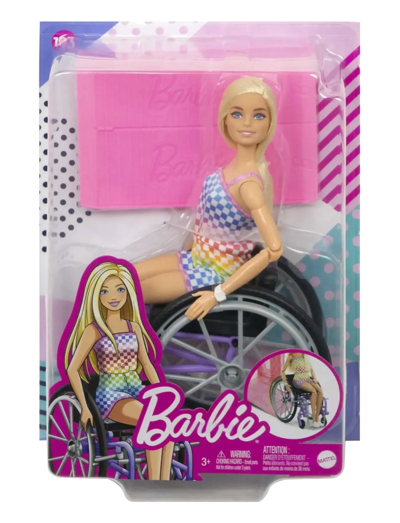 Barbie - Fashionistas Doll #194 with Wheelchair & Ramp, Blond Hair, Rainbow Dress & Accessories - puppen - multi color - 4