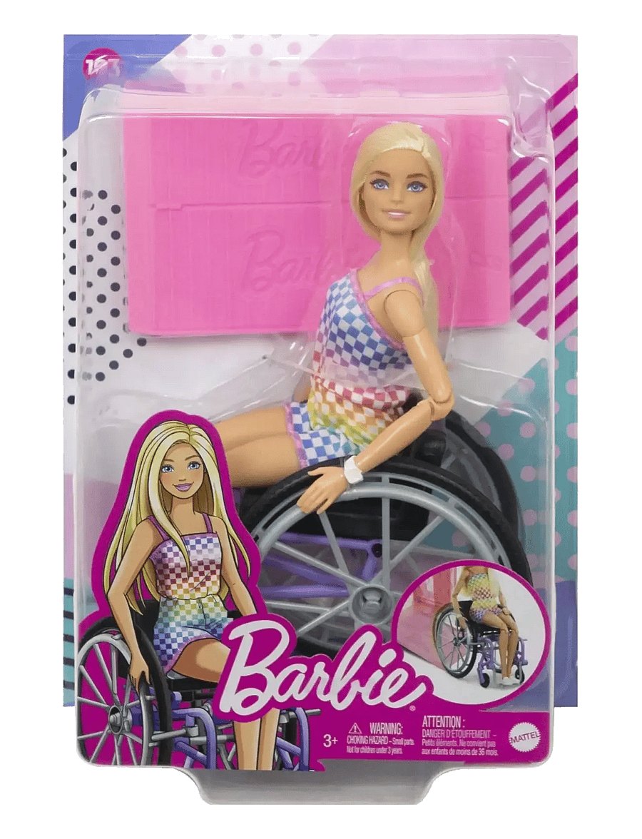 Barbie - Fashionistas Doll #194 with Wheelchair & Ramp, Blond Hair, Rainbow Dress & Accessories - puppen - multi color - 4