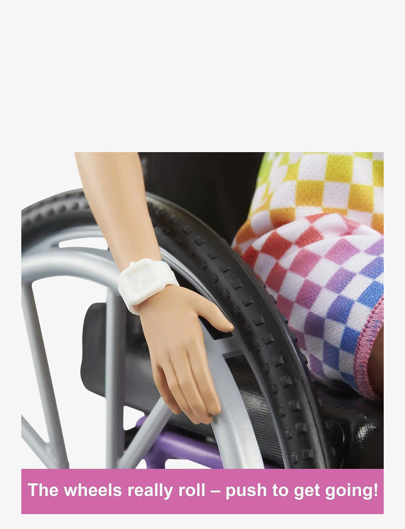 Barbie - Fashionistas Doll #194 with Wheelchair & Ramp, Blond Hair, Rainbow Dress & Accessories - dockor - multi color - 5