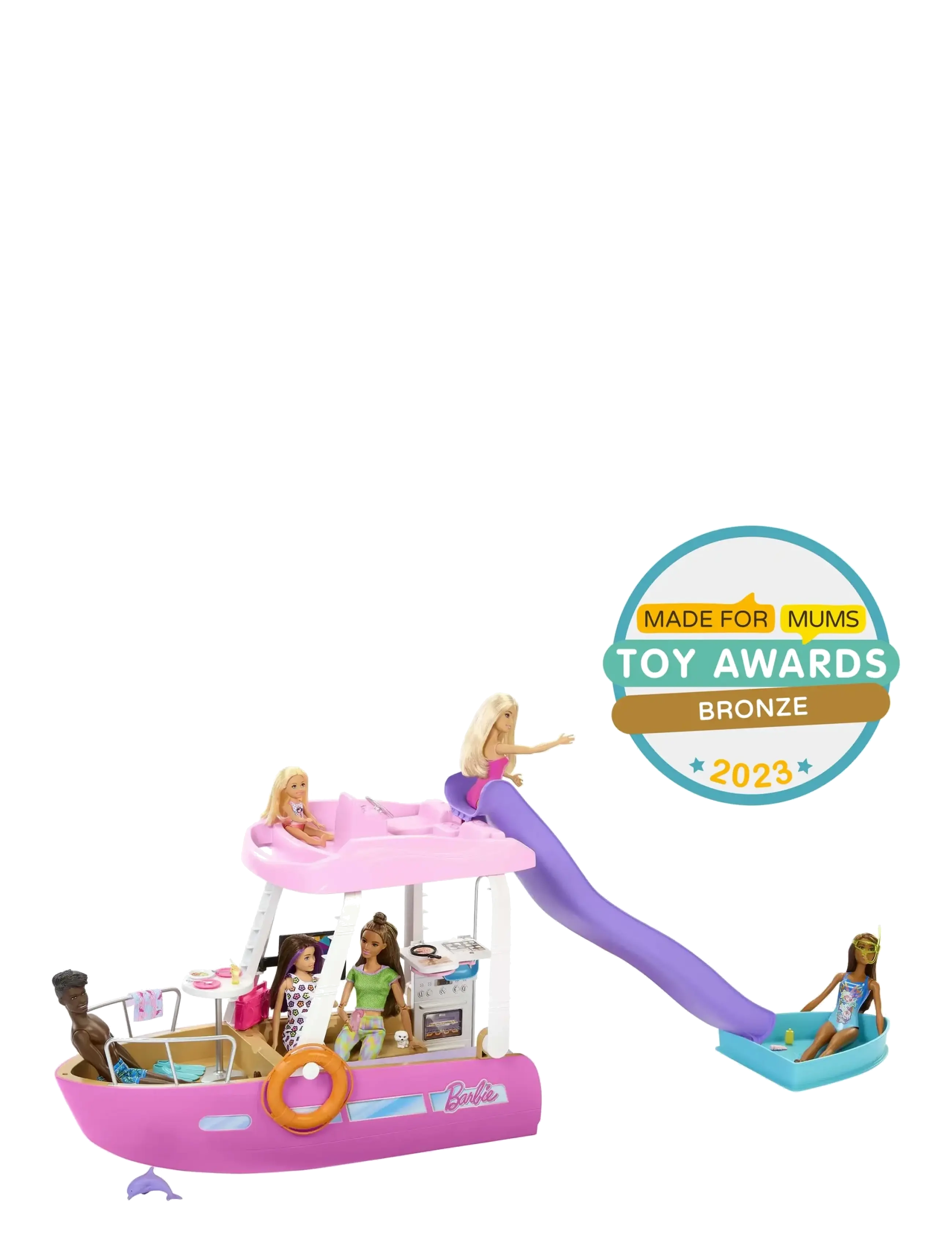 Barbie - Dream Boat Playset with Pool, Slide and 20+ Accessories - dukketilbehør - multi color - 5
