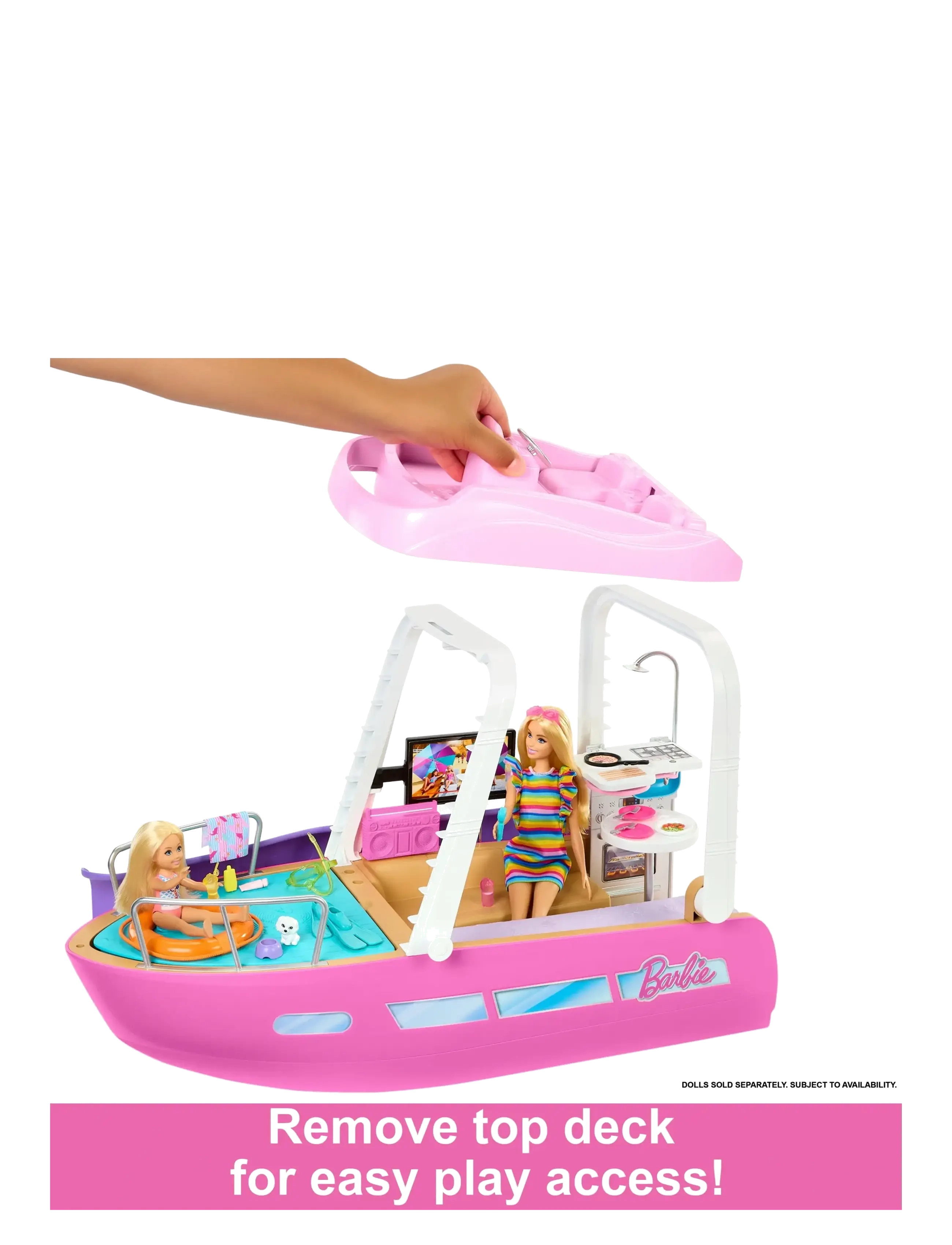 Barbie - Dream Boat Playset with Pool, Slide and 20+ Accessories - puppen-zubehör - multi color - 4