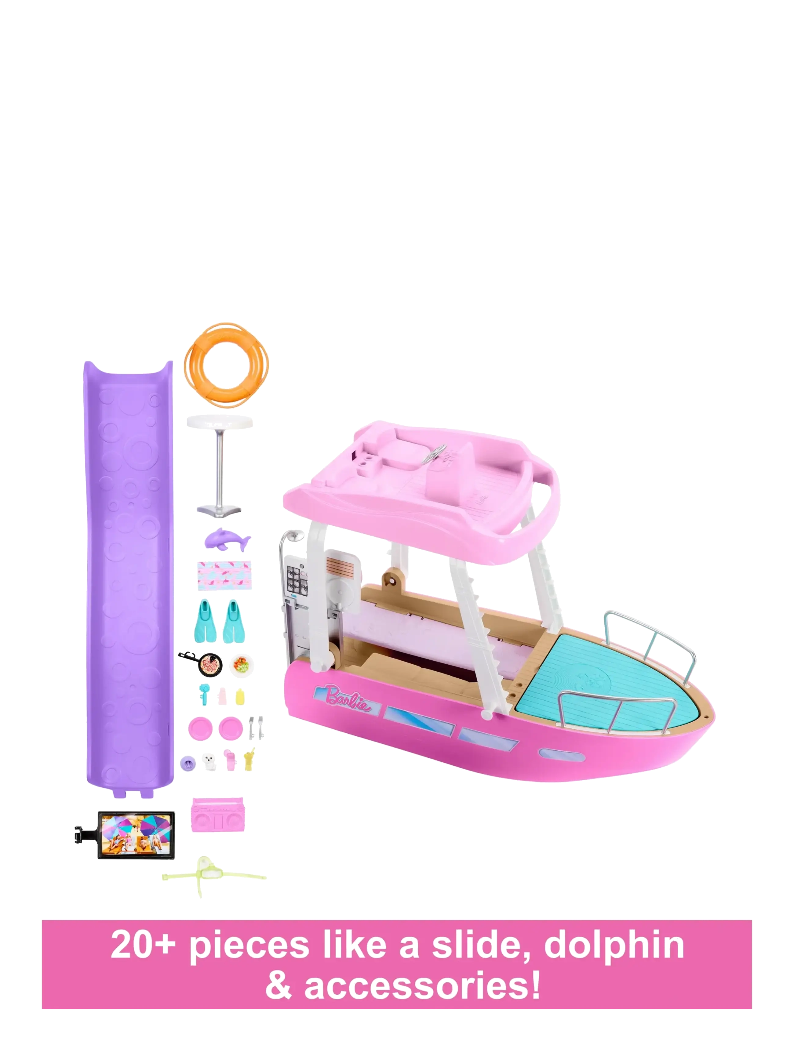 Barbie - Dream Boat Playset with Pool, Slide and 20+ Accessories - puppen-zubehör - multi color - 5