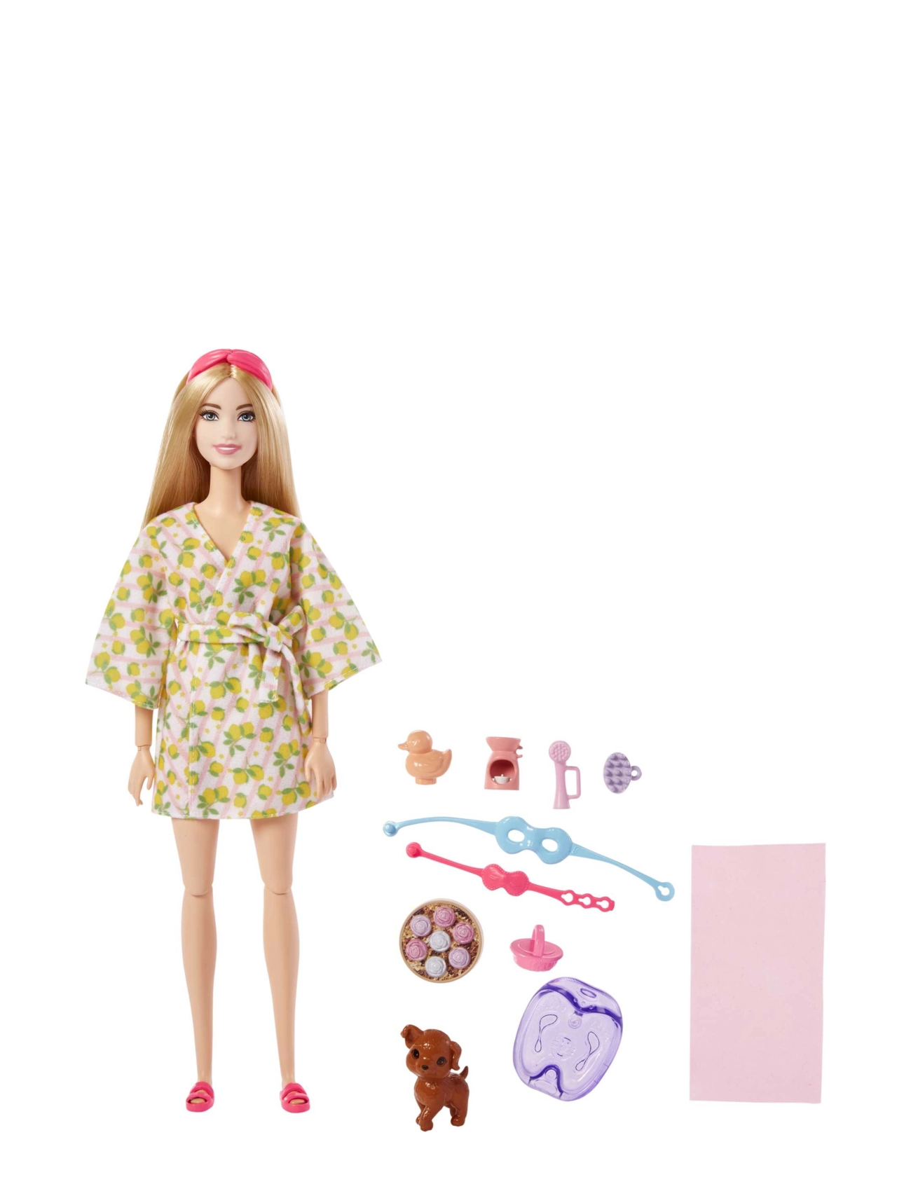 BARBIE Fashionistas Doll With Puppy, Kinder Spielzeug, Self-Care Spa Day Patterned - One Size - Kinder