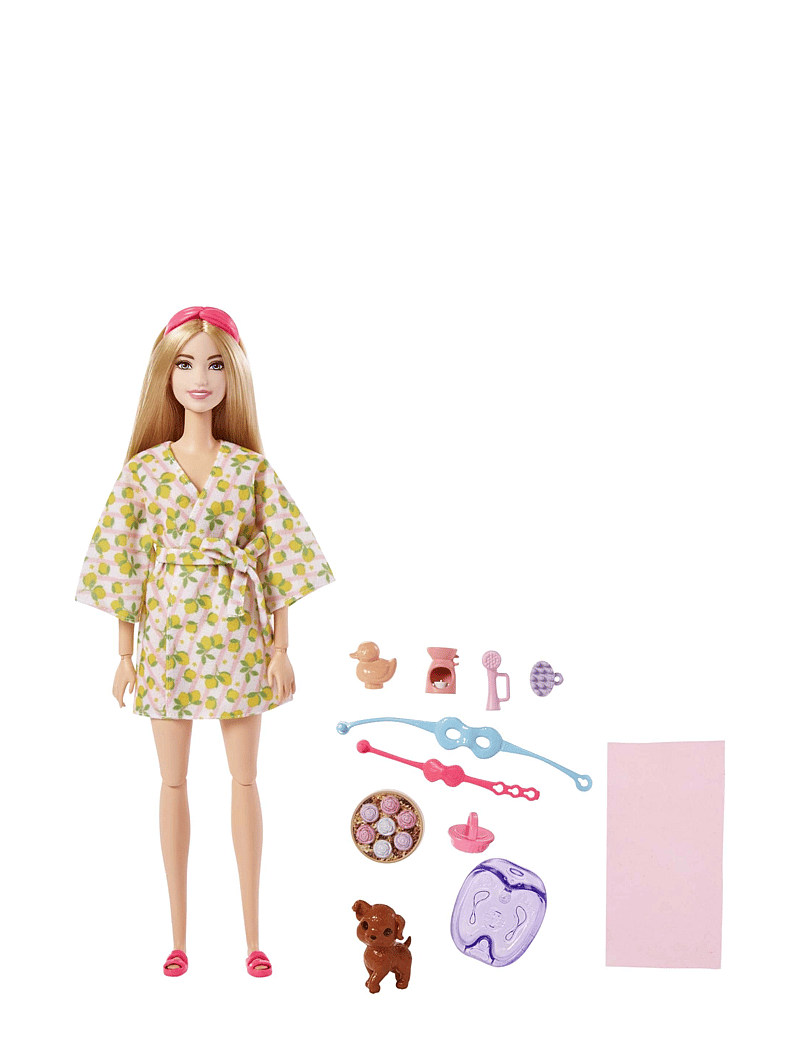 Barbie - Fashionistas Doll with Puppy, Kids Toys, Self-Care Spa Day - dúkkur - multi color - 0