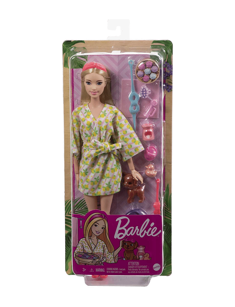 Barbie - Fashionistas Doll with Puppy, Kids Toys, Self-Care Spa Day - dúkkur - multi color - 5