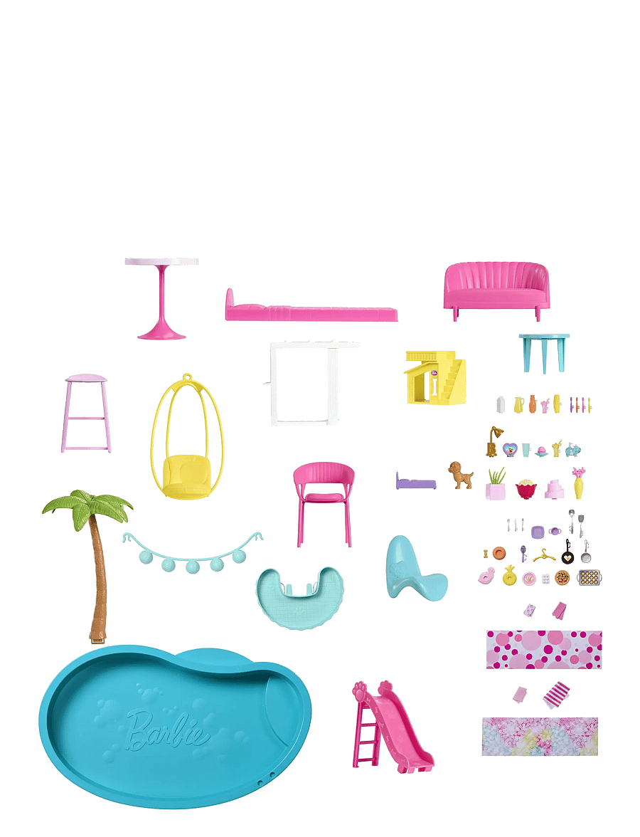 Barbie - Dreamhouse Adventures Dreamhouse, 75+ Pieces, Pool Party Doll House with 3 Story Slide - multi color - 1