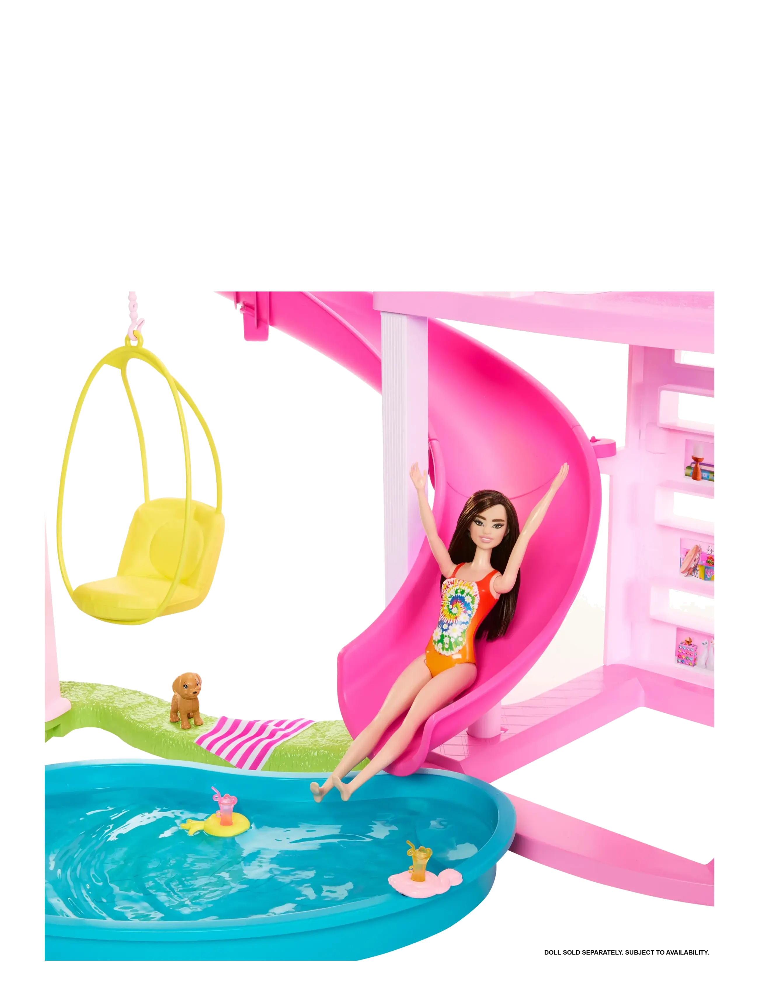 Barbie - Dreamhouse Adventures Dreamhouse, 75+ Pieces, Pool Party Doll House with 3 Story Slide - multi color - 2