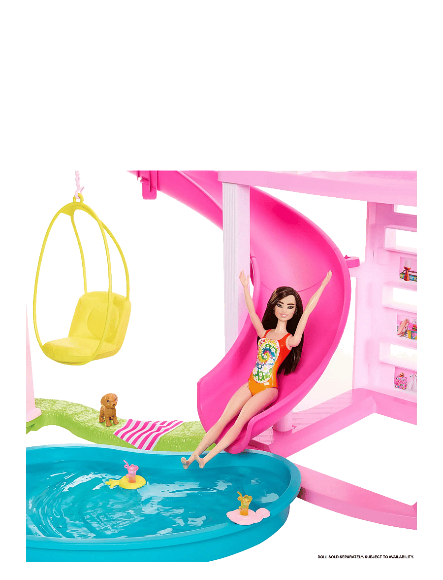 Barbie - Dreamhouse Adventures Dreamhouse, 75+ Pieces, Pool Party Doll House with 3 Story Slide - multi color - 2
