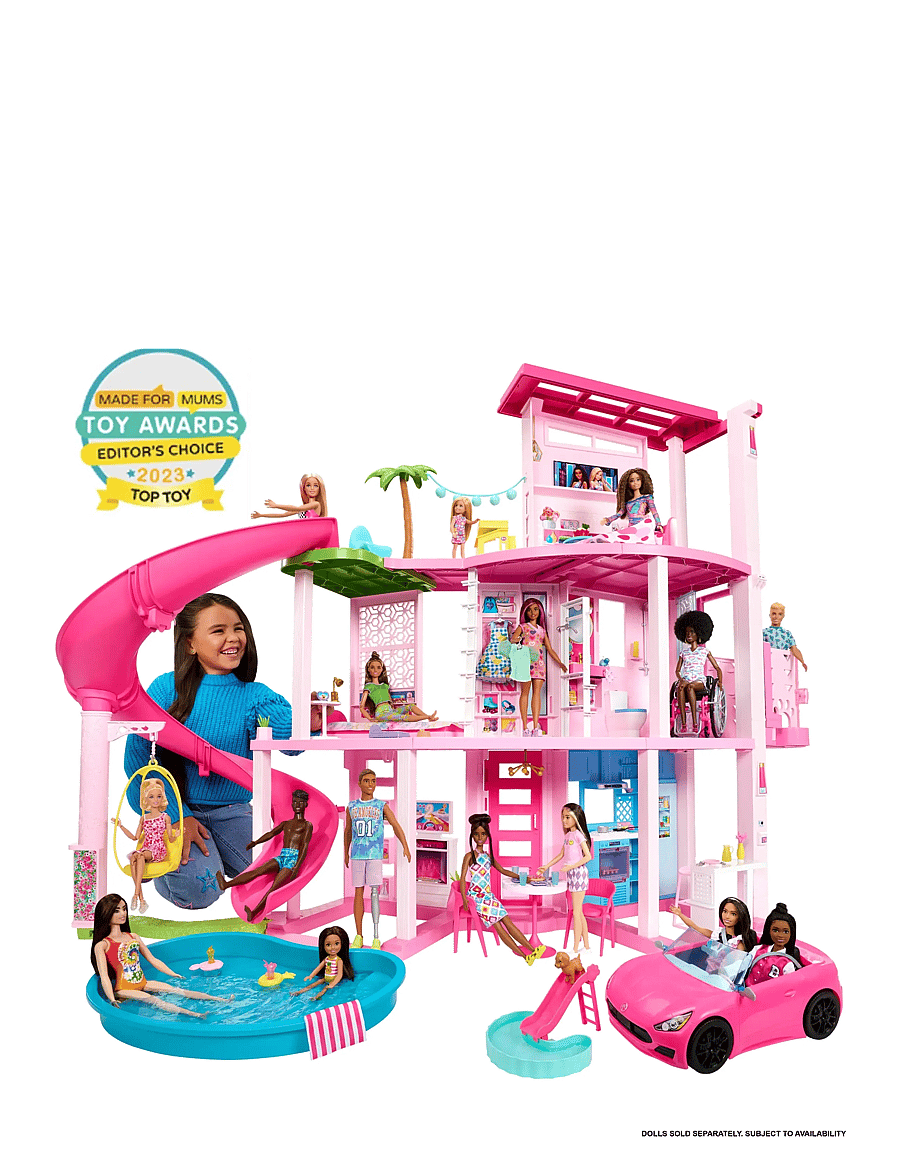 Barbie - Dreamhouse Adventures Dreamhouse, 75+ Pieces, Pool Party Doll House with 3 Story Slide - multi color - 4