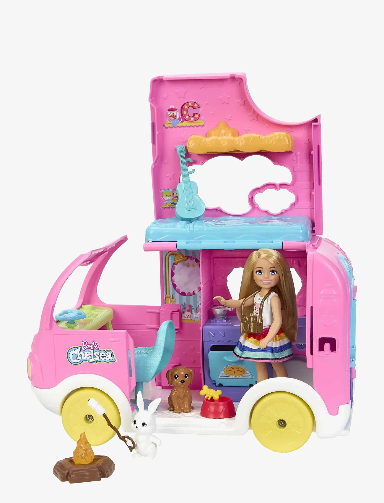 Barbie - Chelsea 2-in-1 Camper Playset with Small Doll, 2 Pets & 15 Accessories - multi color - 1