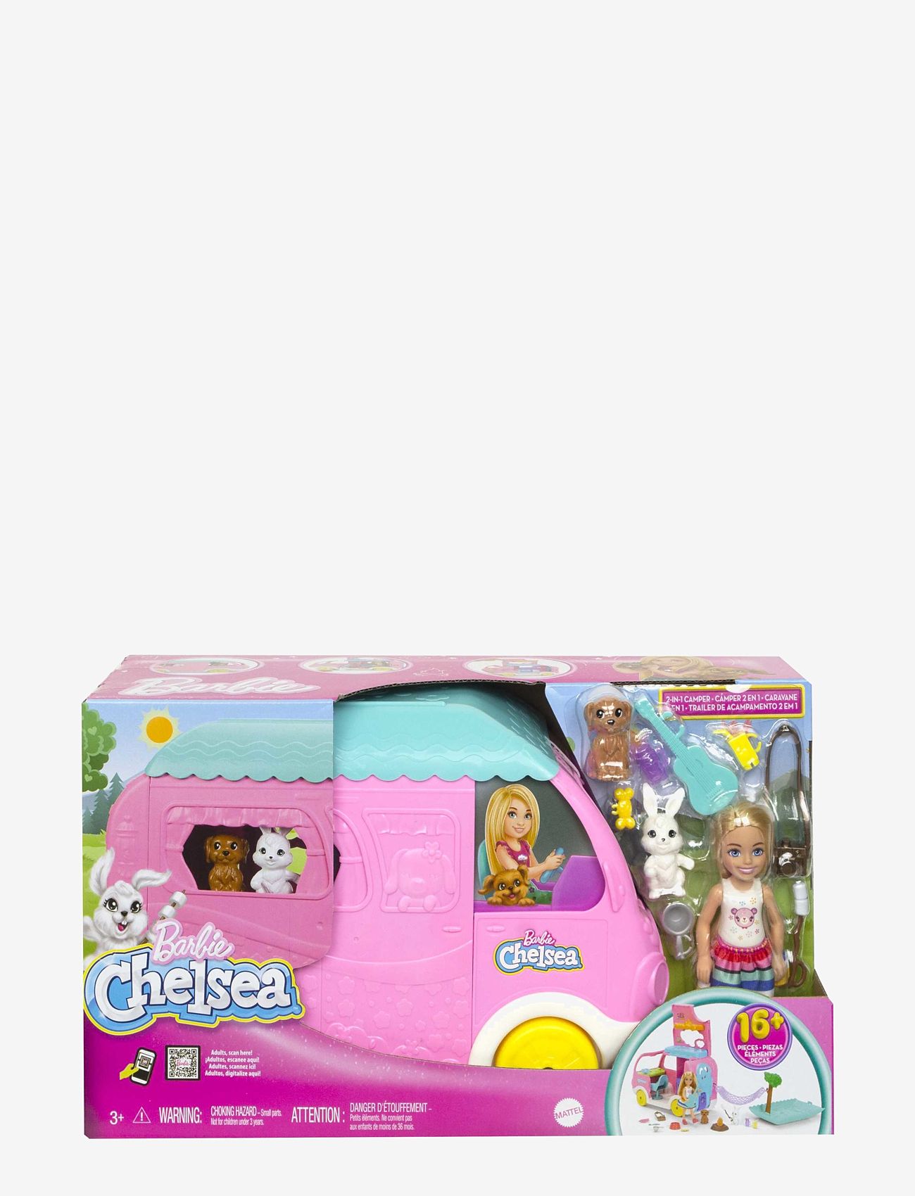 Barbie - Chelsea 2-in-1 Camper Playset with Small Doll, 2 Pets & 15 Accessories - multi color - 2