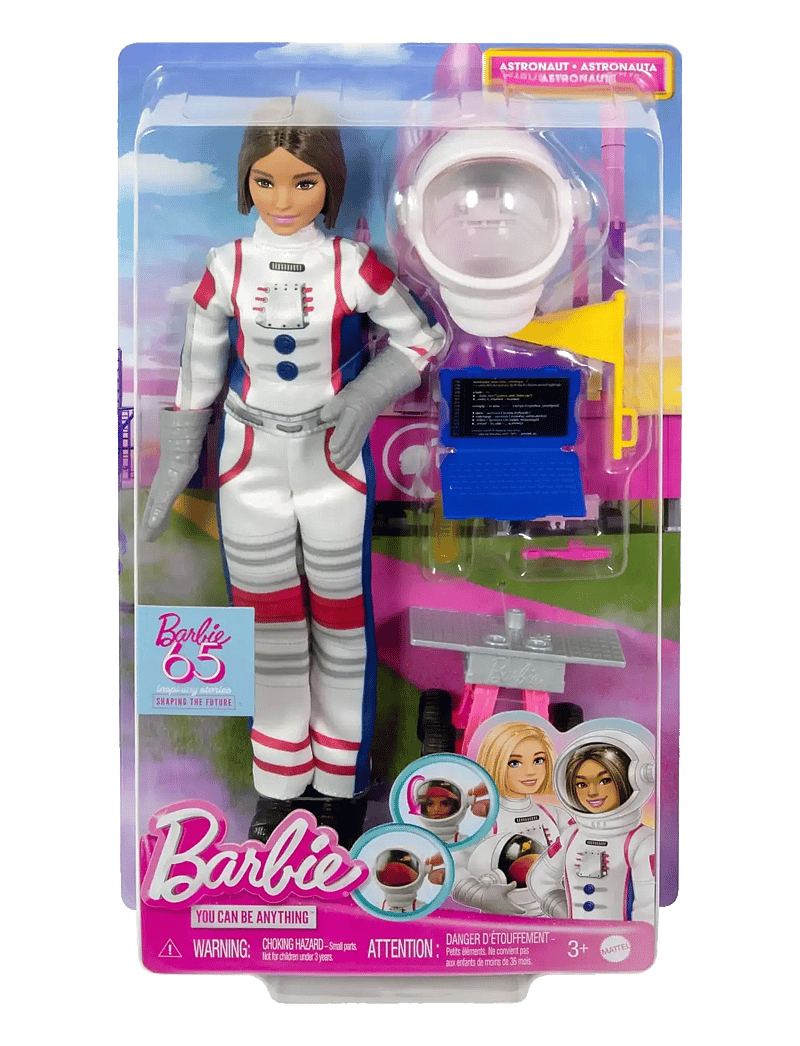 Barbie - 65th Anniversary Doll & 10 Accessories, Astronaut Set with Brunette Doll - nukud - multicolor - 5