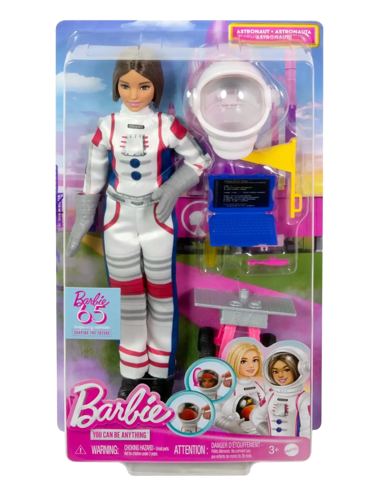 Barbie - 65th Anniversary Doll & 10 Accessories, Astronaut Set with Brunette Doll - najniższe ceny - multicolor - 5