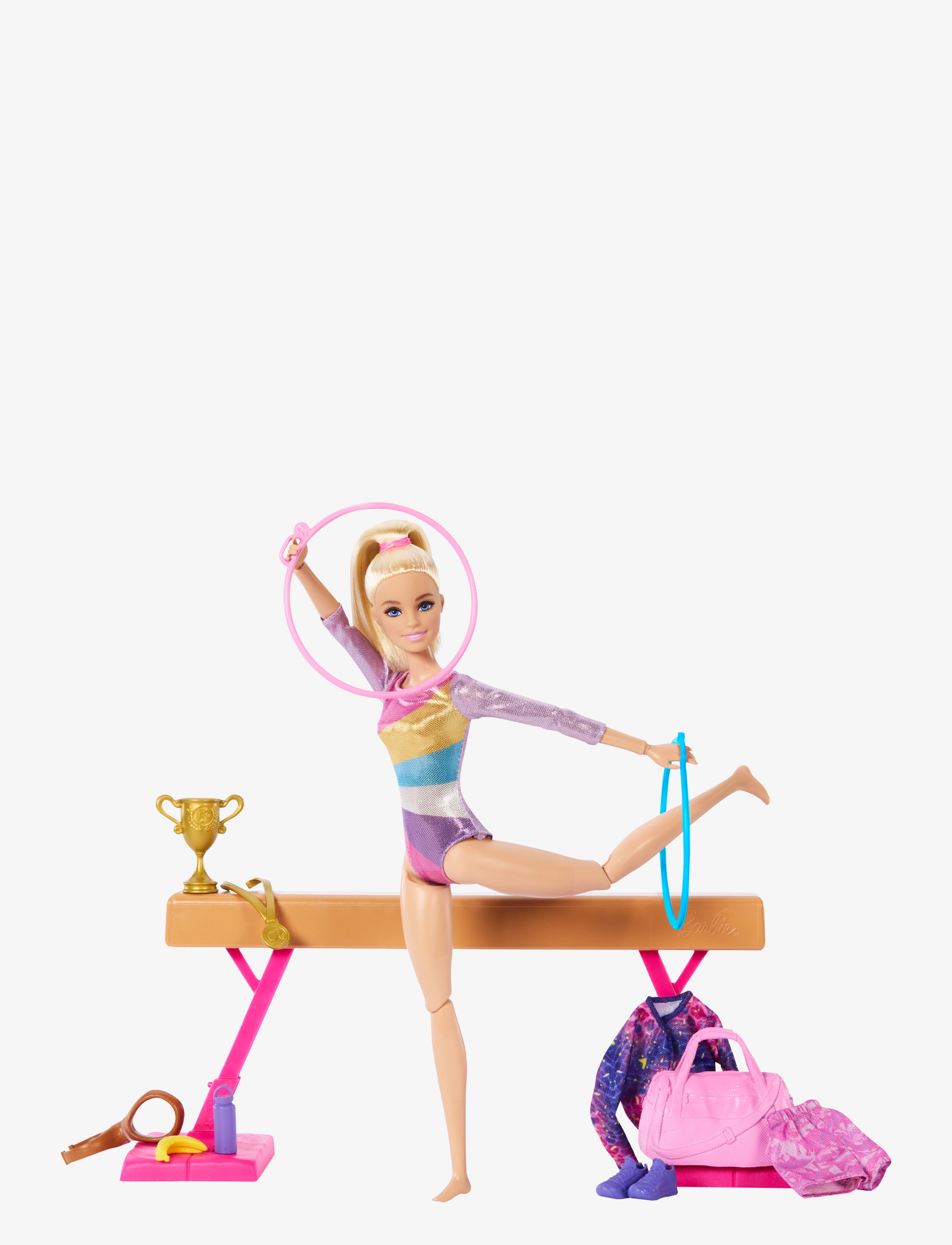 Barbie Gymnastics Playset with Blonde Fashion Doll, Balance Beam, 10+ Accessories & Flip Feature - 4 for 3 - MULTICOLOR / multi