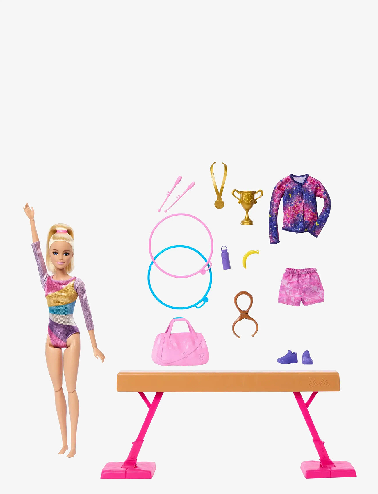 Barbie - Gymnastics Playset with Blonde Fashion Doll, Balance Beam, 10+ Accessories & Flip Feature - puppen - multicolor - 1