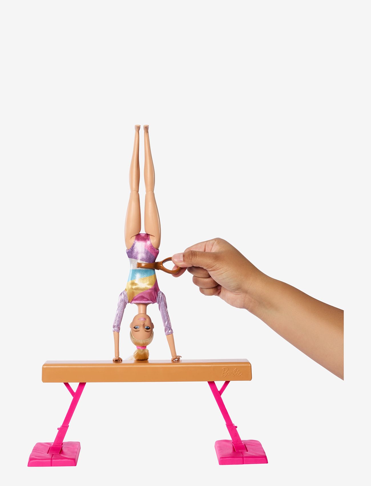 Barbie - Gymnastics Playset with Blonde Fashion Doll, Balance Beam, 10+ Accessories & Flip Feature - dukker - multicolor - 3