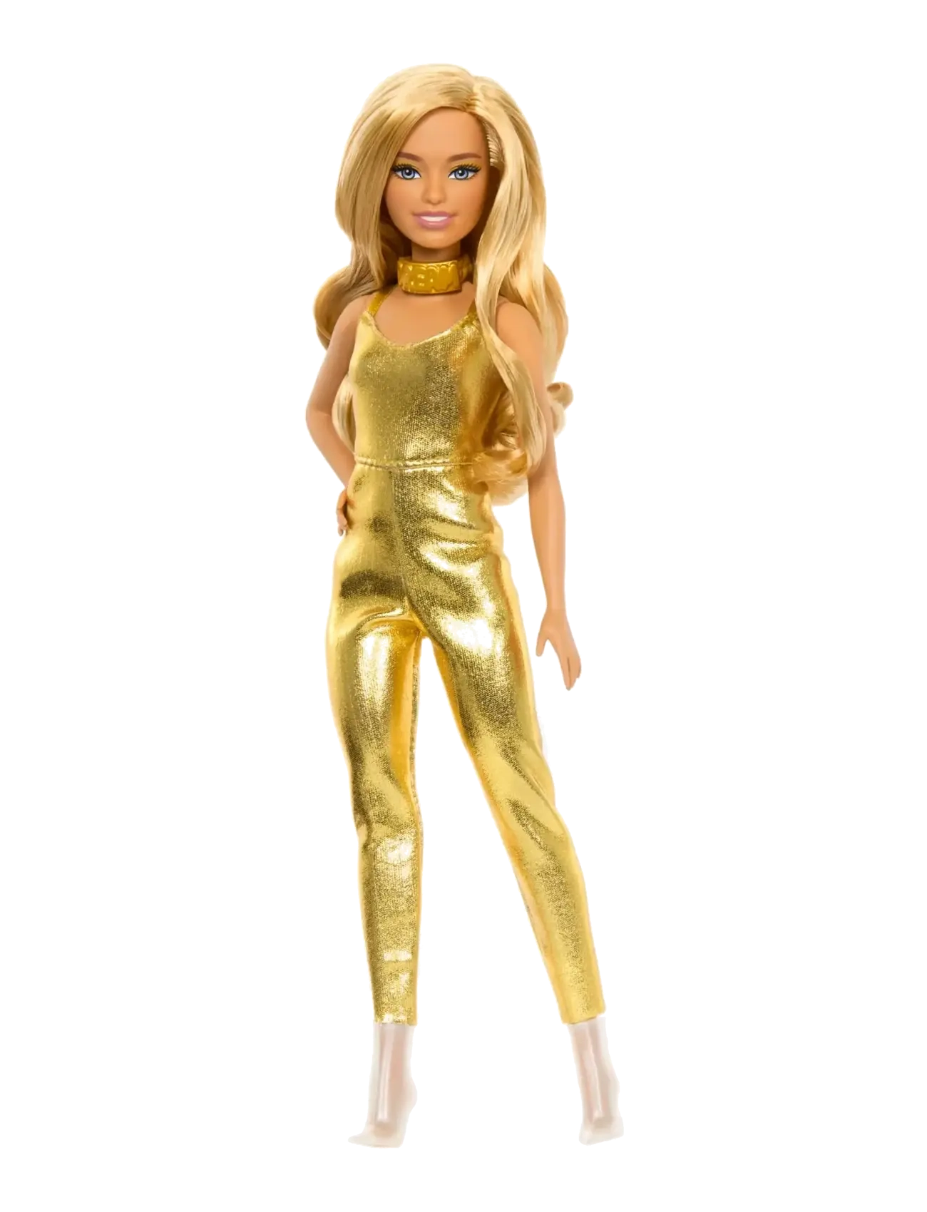 Barbie Fashionistas Doll, Blonde Hair & Golden Jumpsuit - Legetøj - MULTICOLOR / gold