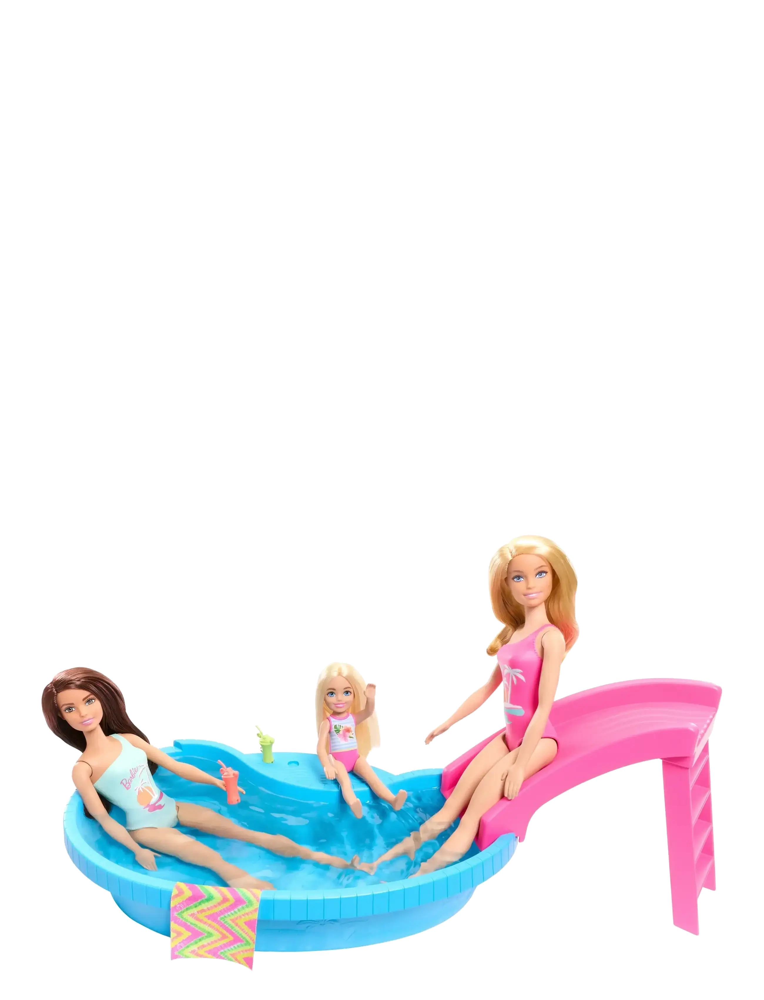 Barbie - Doll and Pool Playset, Blonde with Pool, Slide, Towel and Drink Accessories - die niedrigsten preise - multi color - 2