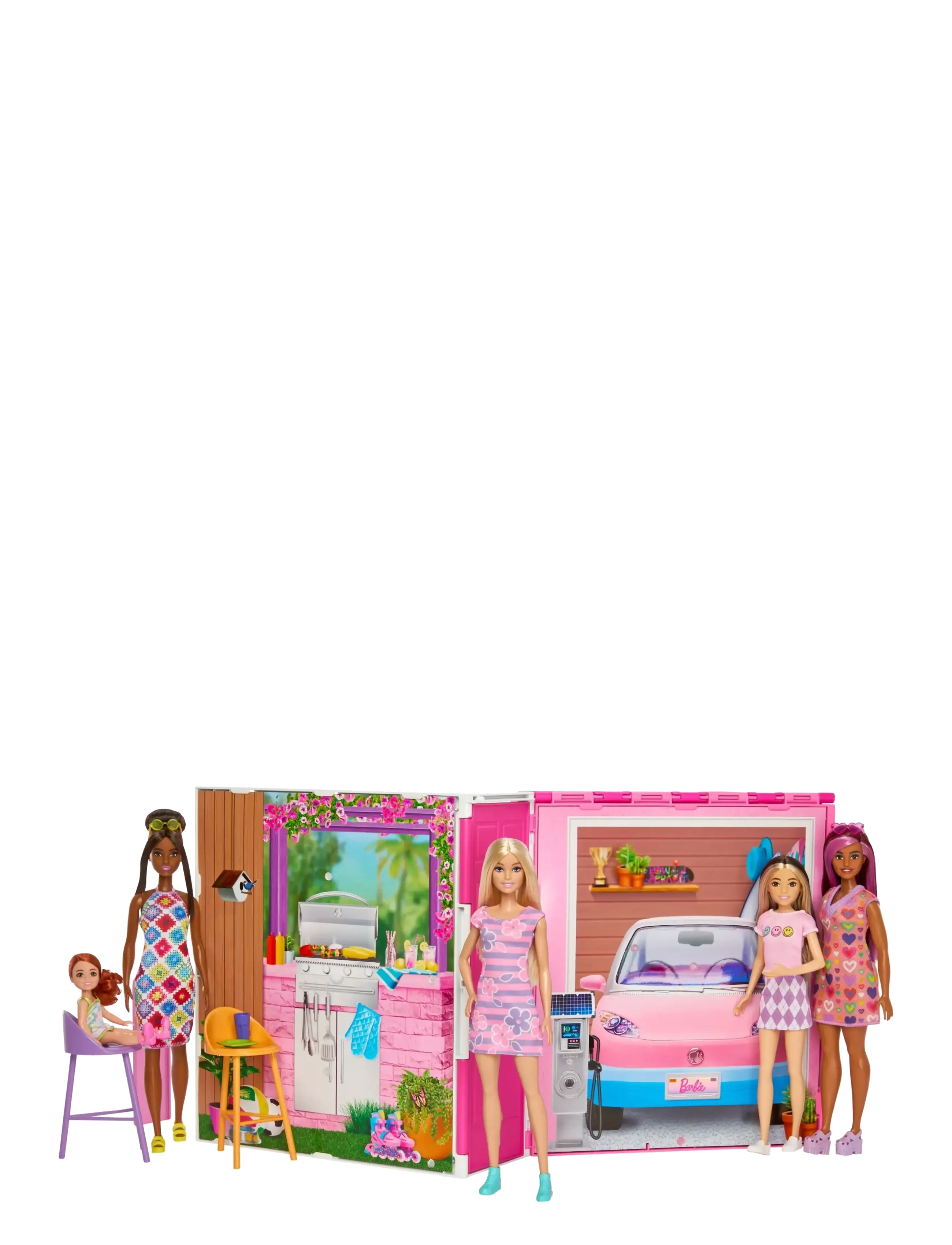 Barbie Getaway Doll House With Doll, 4 Play Areas And 11 Decor Accessories, One Size, Dolls & Mehrfarbig/gemustert - Houses, Kinder