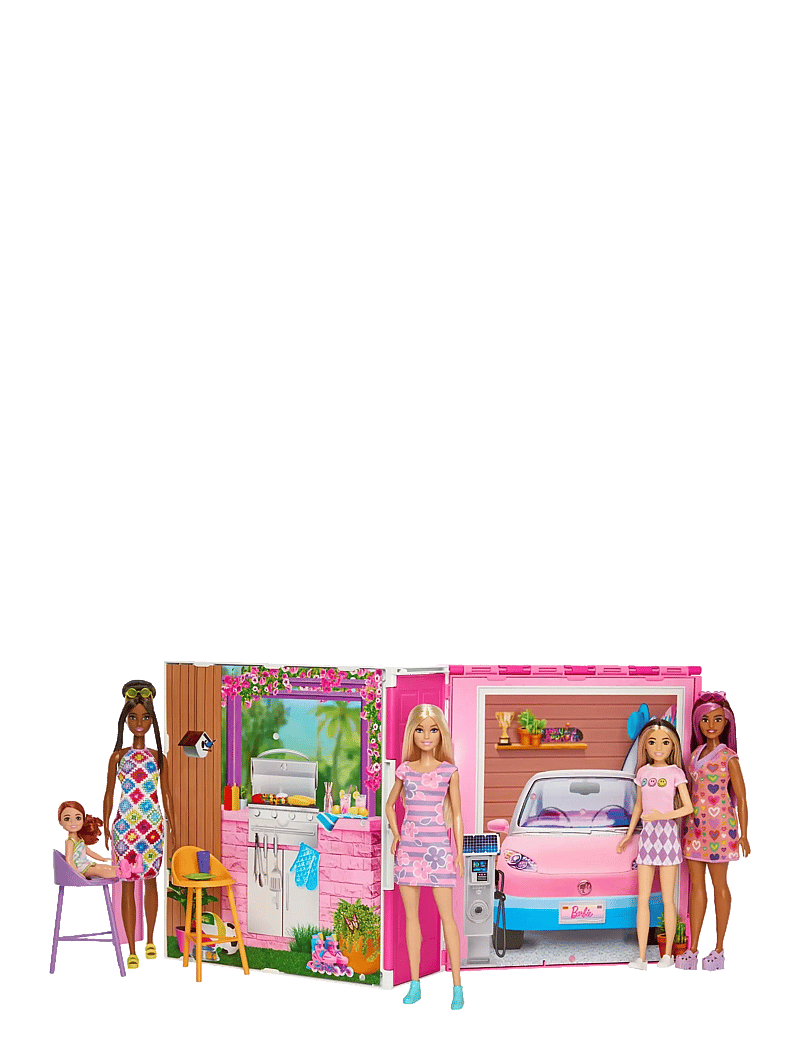 Barbie - Getaway Doll House with Doll, 4 Play Areas and 11 Decor Accessories - doll house accessories - multi color - 0