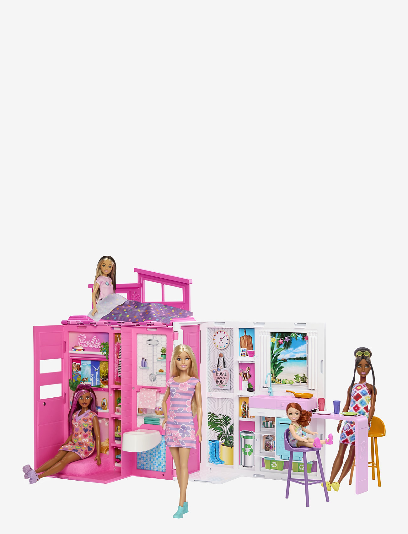 Barbie - Getaway Doll House with Doll, 4 Play Areas and 11 Decor Accessories - multi color - 1
