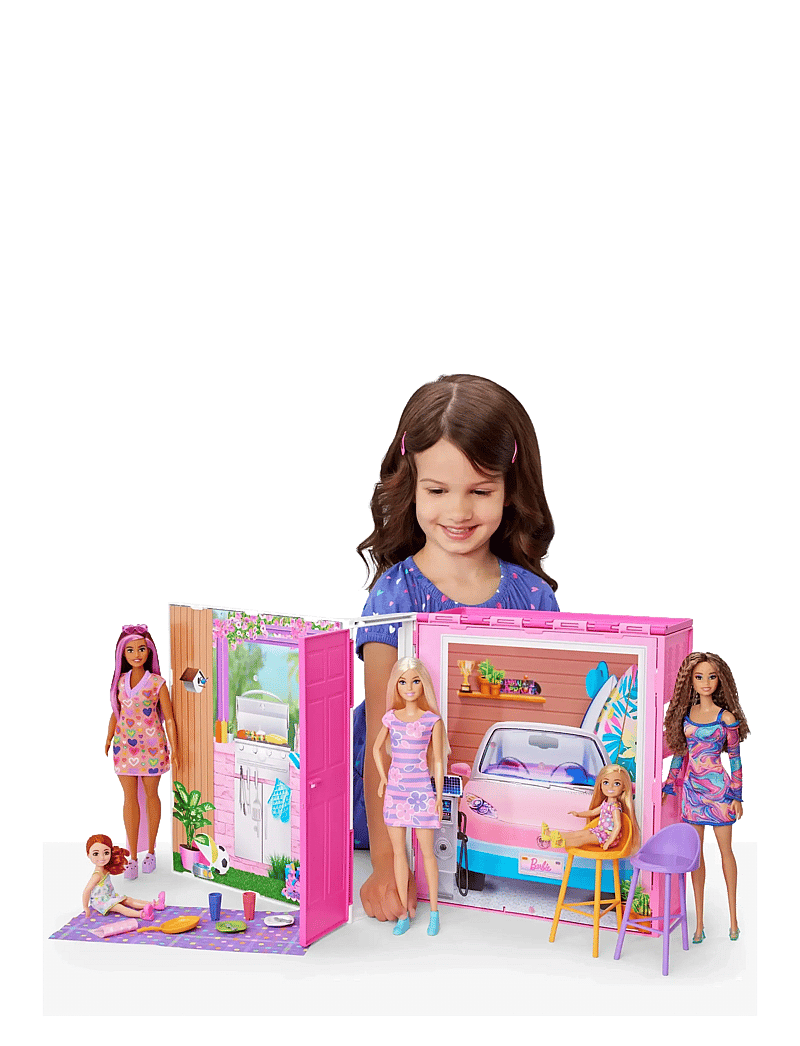 Barbie - Getaway Doll House with Doll, 4 Play Areas and 11 Decor Accessories - doll house accessories - multi color - 1