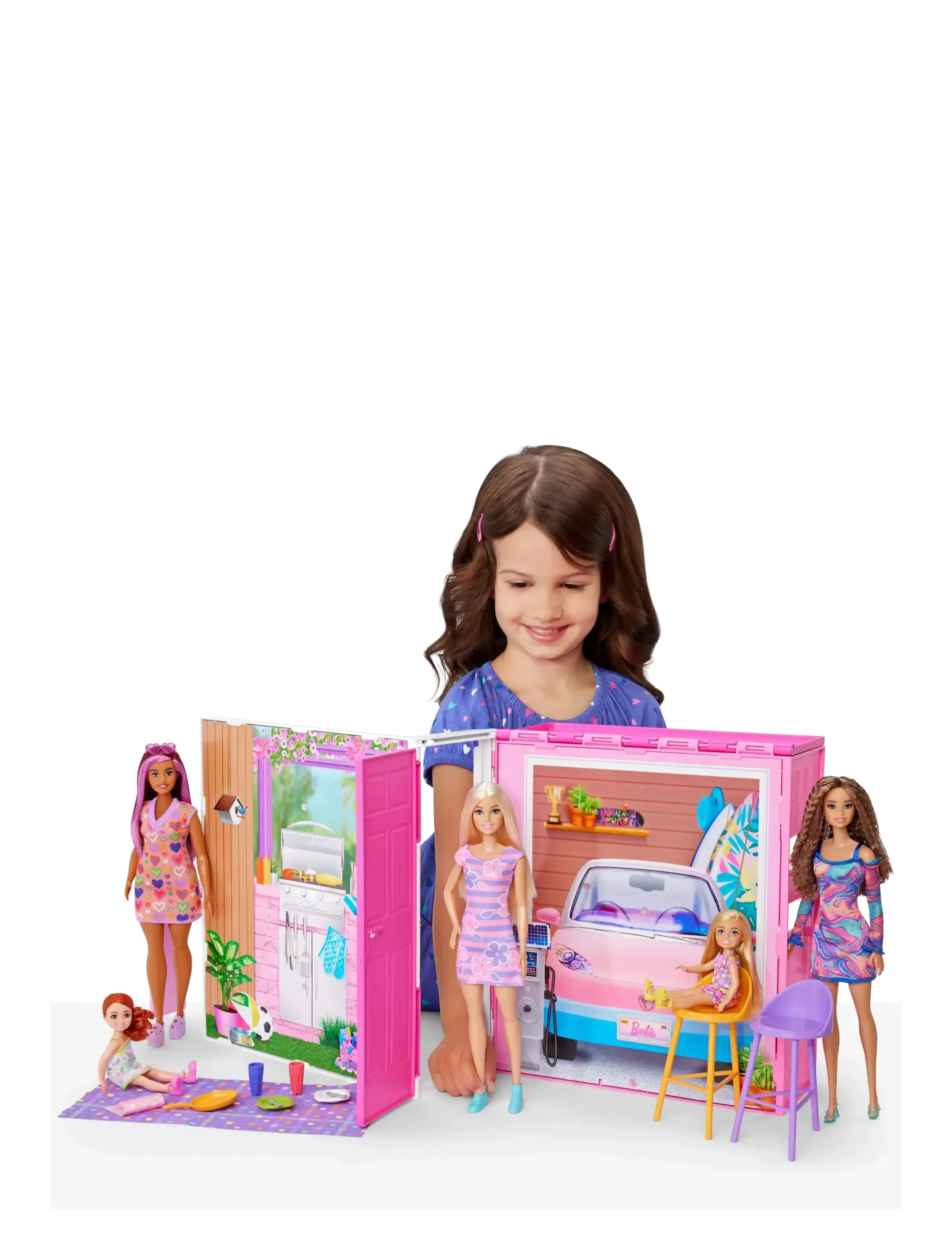 Barbie - Getaway Doll House with Doll, 4 Play Areas and 11 Decor Accessories - nukkekodin tarvikkeet - multi color - 1