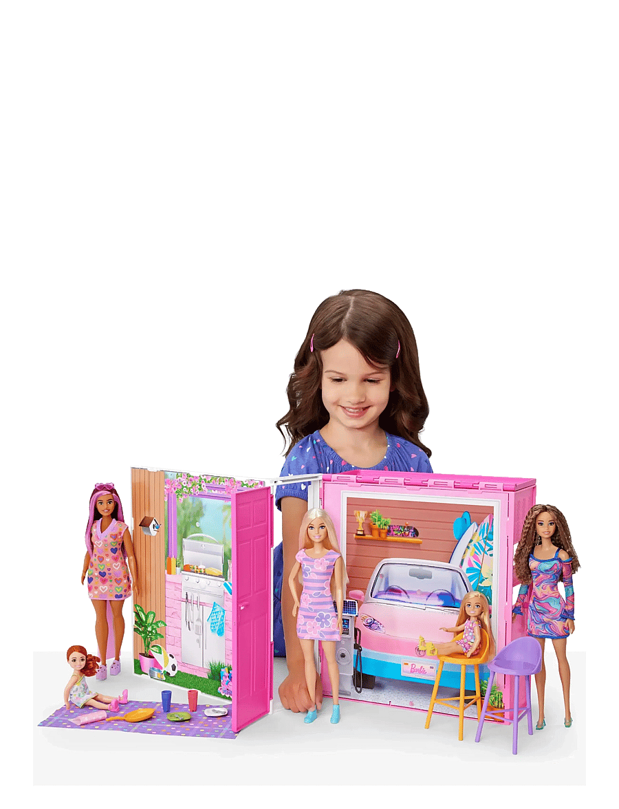 Barbie - Getaway Doll House with Doll, 4 Play Areas and 11 Decor Accessories - puppenhaus-zubehör - multi color - 1