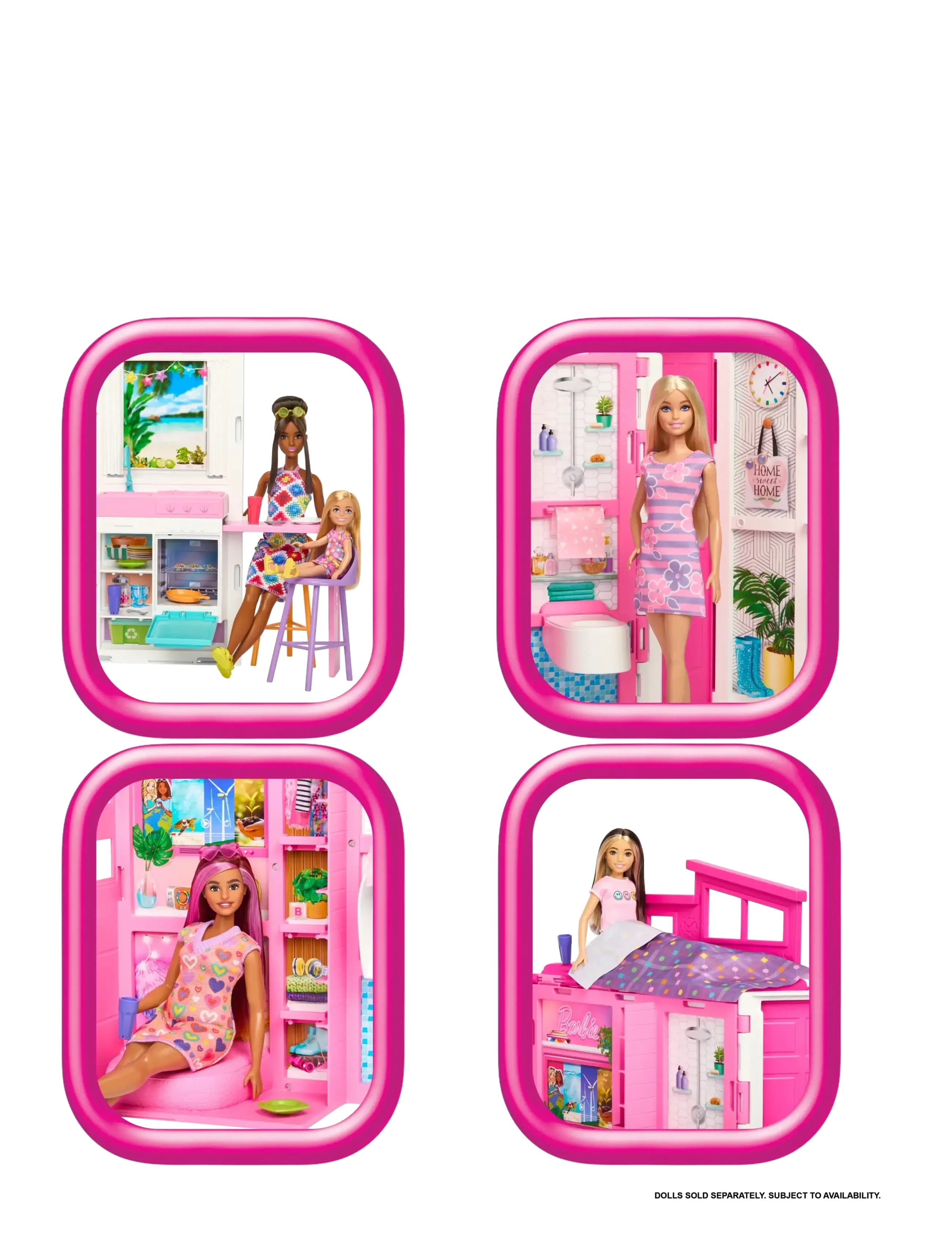 Barbie - Getaway Doll House with Doll, 4 Play Areas and 11 Decor Accessories - nukkekodin tarvikkeet - multi color - 2