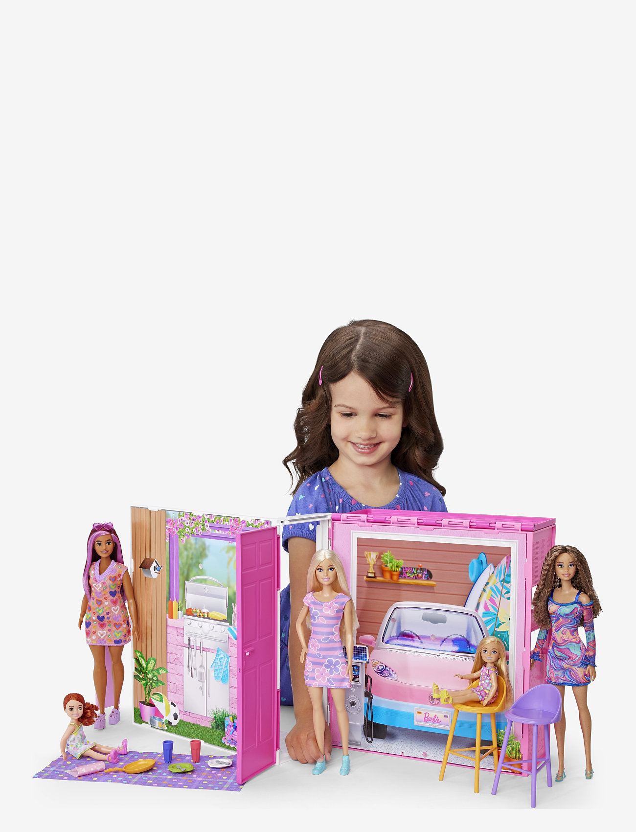 Barbie - Getaway Doll House with Doll, 4 Play Areas and 11 Decor Accessories - multi color - 4