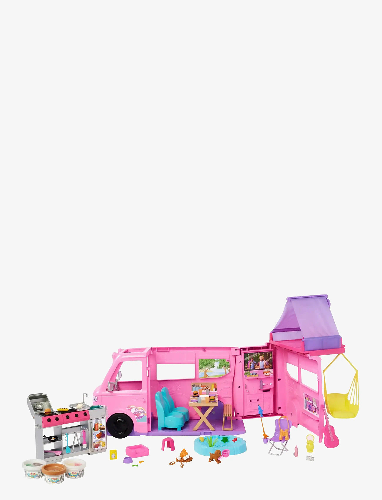 Barbie - Dream Camper Playset with Roof Tent, BBQ Grill with Color-Change Feature & 60+ Accessories - spiel-sets - multi color - 2