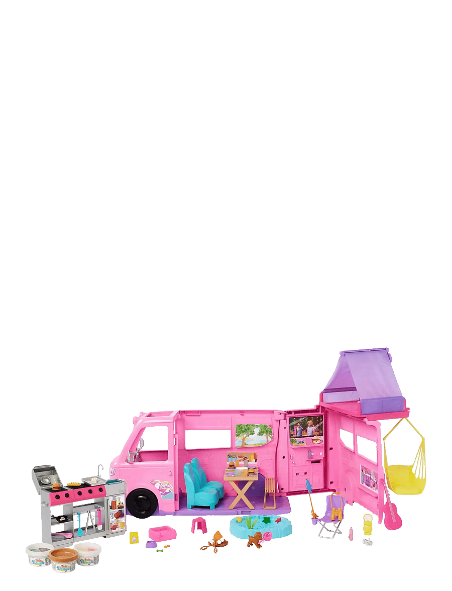 Barbie - Dream Camper Playset with Roof Tent, BBQ Grill with Color-Change Feature & 60+ Accessories - multi color - 2