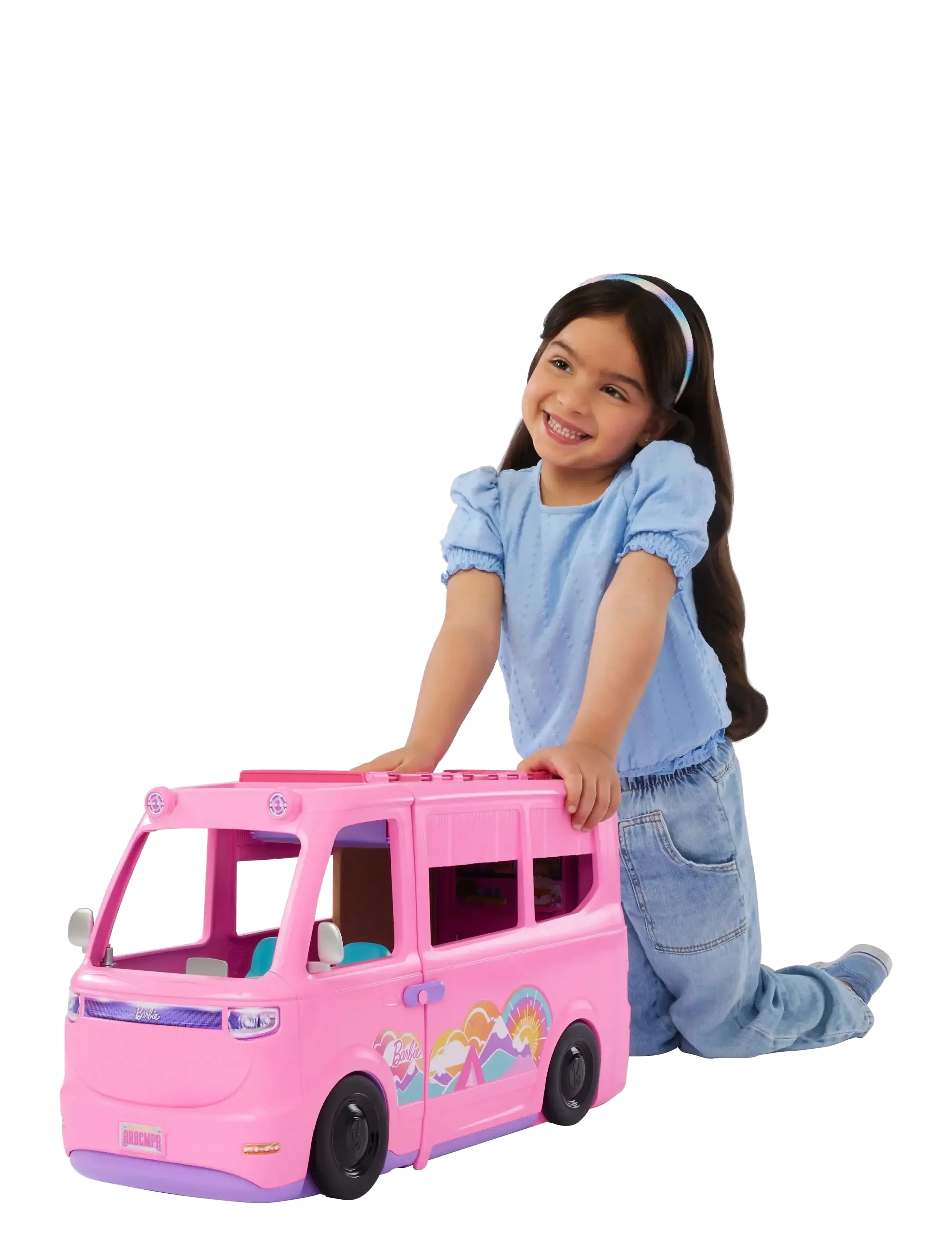 Barbie - Dream Camper Playset with Roof Tent, BBQ Grill with Color-Change Feature & 60+ Accessories - multi color - 3