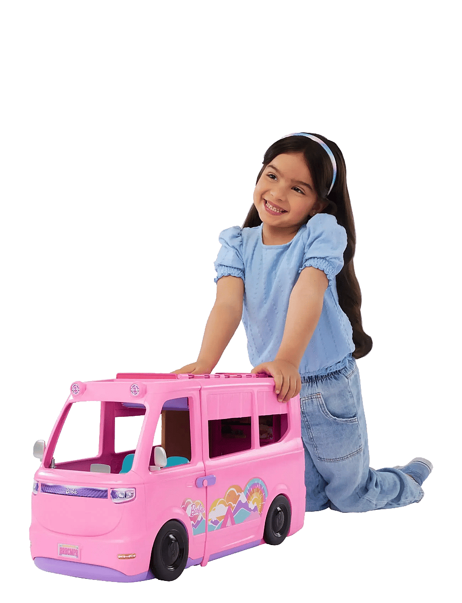 Barbie - Dream Camper Playset with Roof Tent, BBQ Grill with Color-Change Feature & 60+ Accessories - multi color - 3