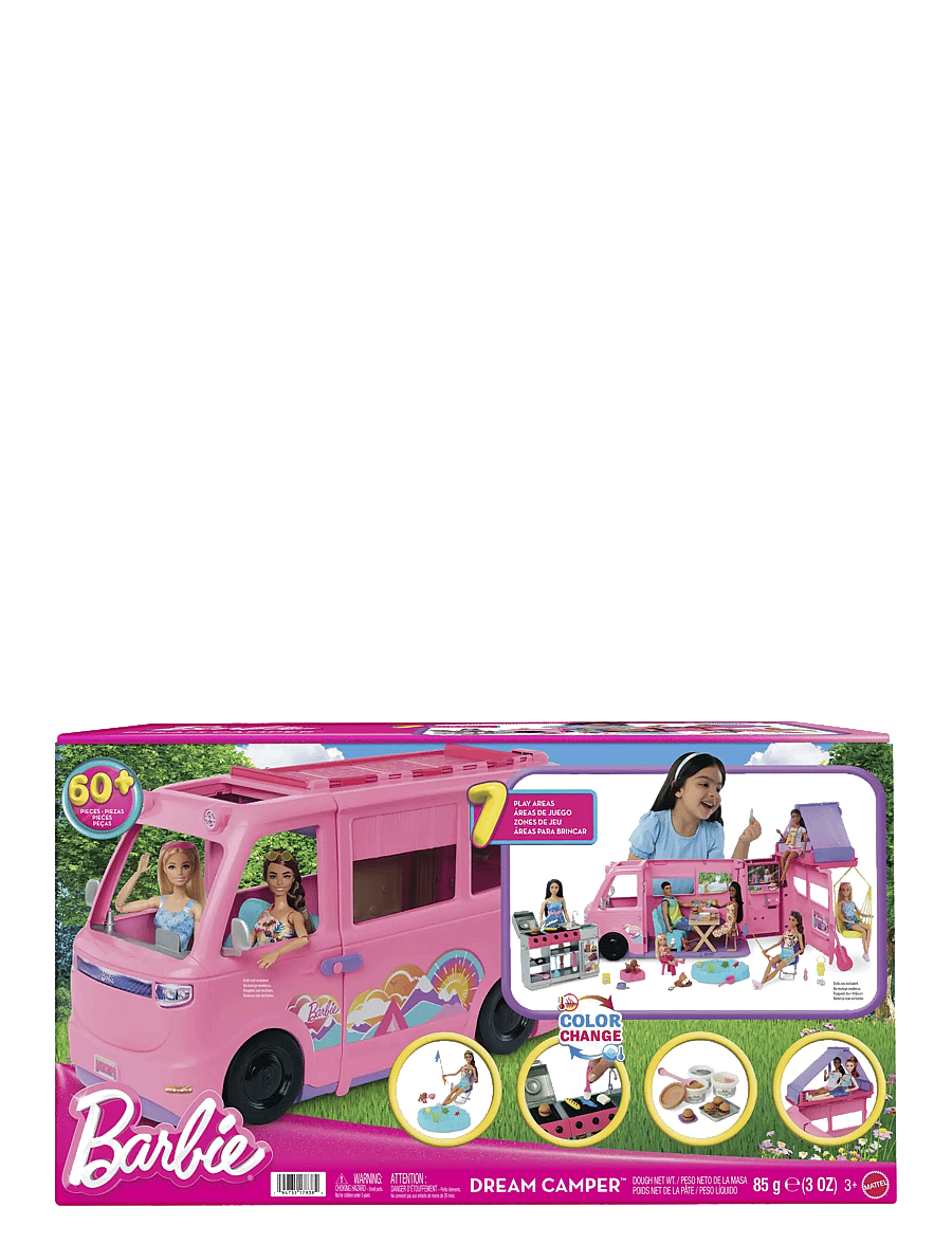 Barbie - Dream Camper Playset with Roof Tent, BBQ Grill with Color-Change Feature & 60+ Accessories - legesæt - multi color - 5