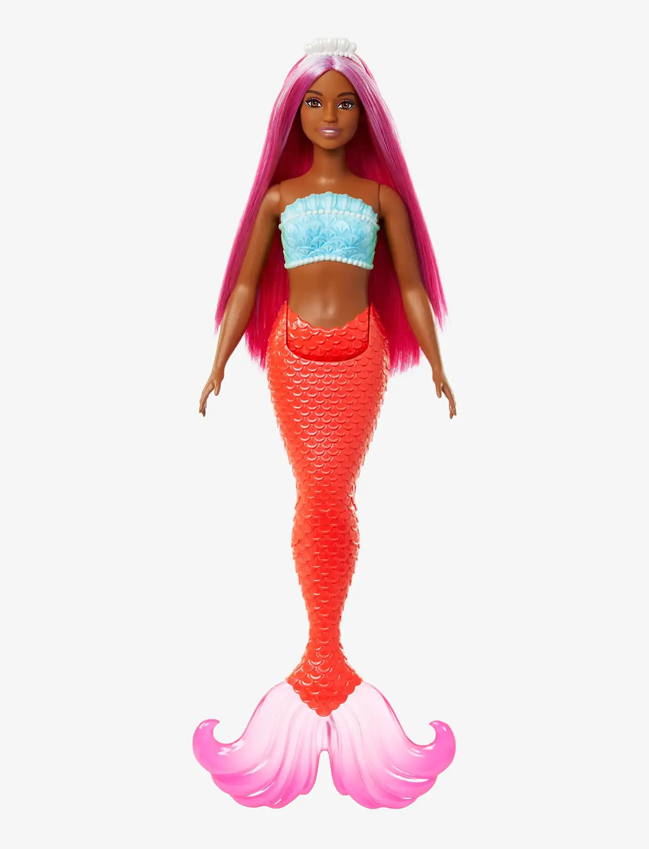 Barbie - A Touch of Magic Mermaid Doll with Magenta Hair, Tropical Red Tail and Headband Accessory - nukud - multi color - 0
