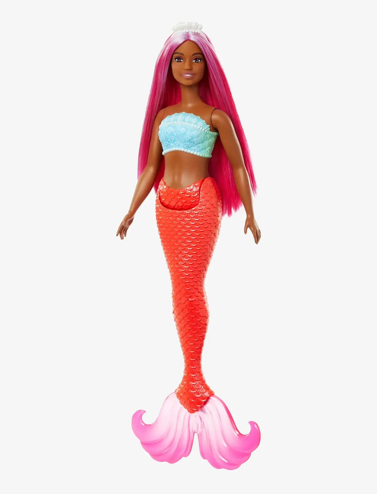 Barbie - A Touch of Magic Mermaid Doll with Magenta Hair, Tropical Red Tail and Headband Accessory - nukud - multi color - 1