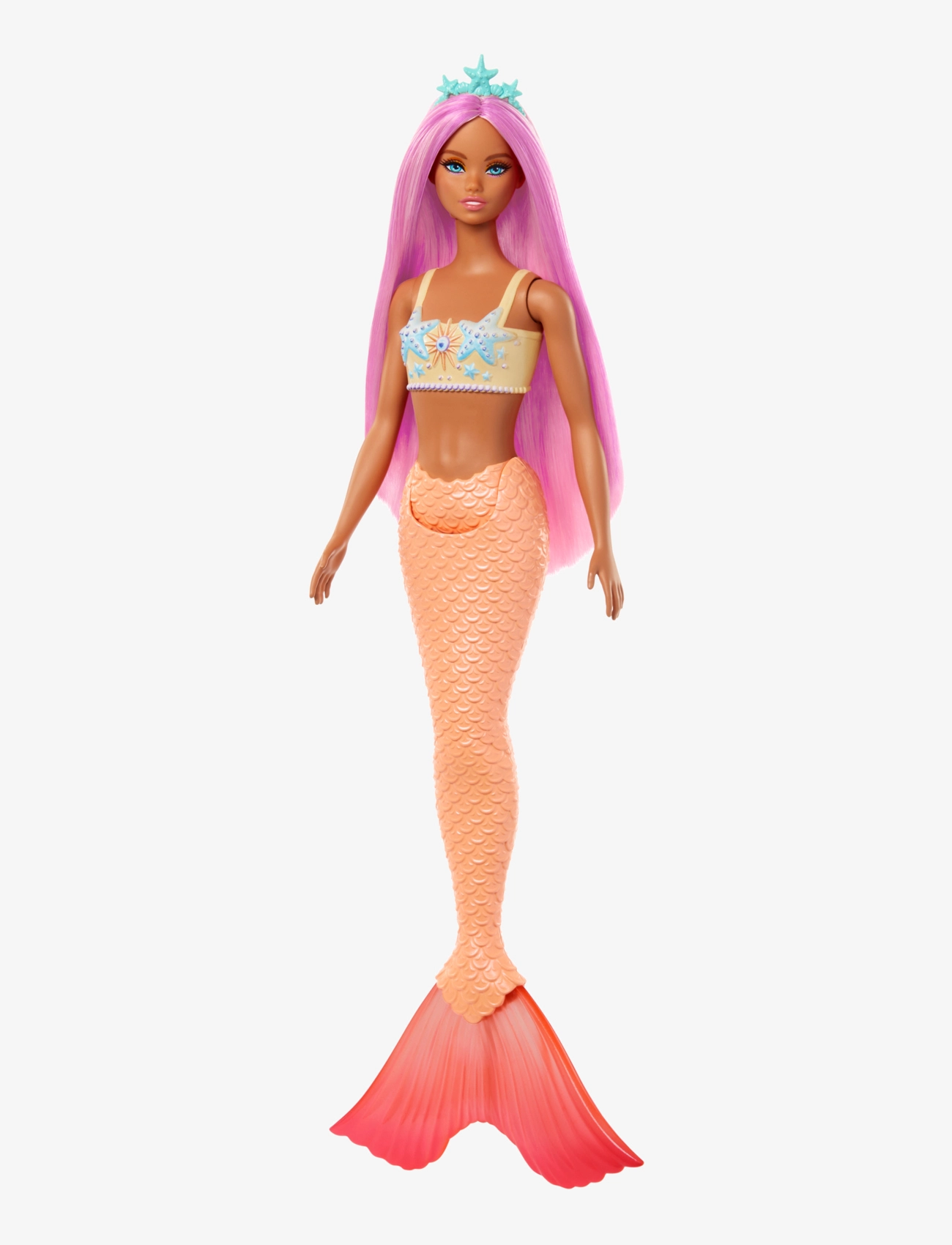 BARBIE A Touch Of Magic Mermaid Doll With Pink Hair, Soft Orange Tail Und Headband Accessory Patterned - One Size - Kinder