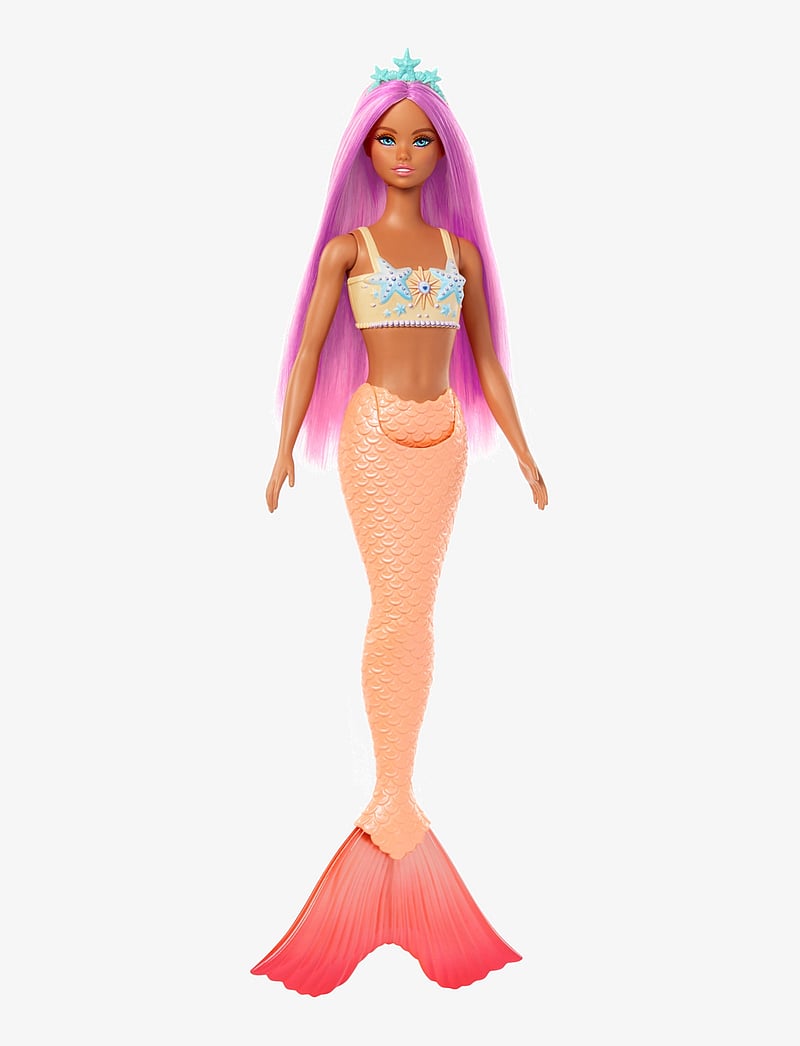 Barbie - A Touch of Magic Mermaid Doll with Pink Hair, Soft Orange Tail and Headband Accessory - multi color - 1