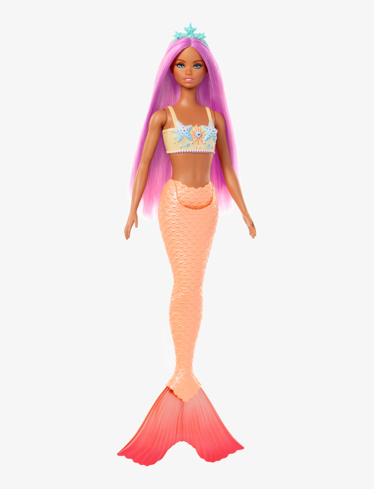 Barbie - A Touch of Magic Mermaid Doll with Pink Hair, Soft Orange Tail and Headband Accessory - multi color - 1