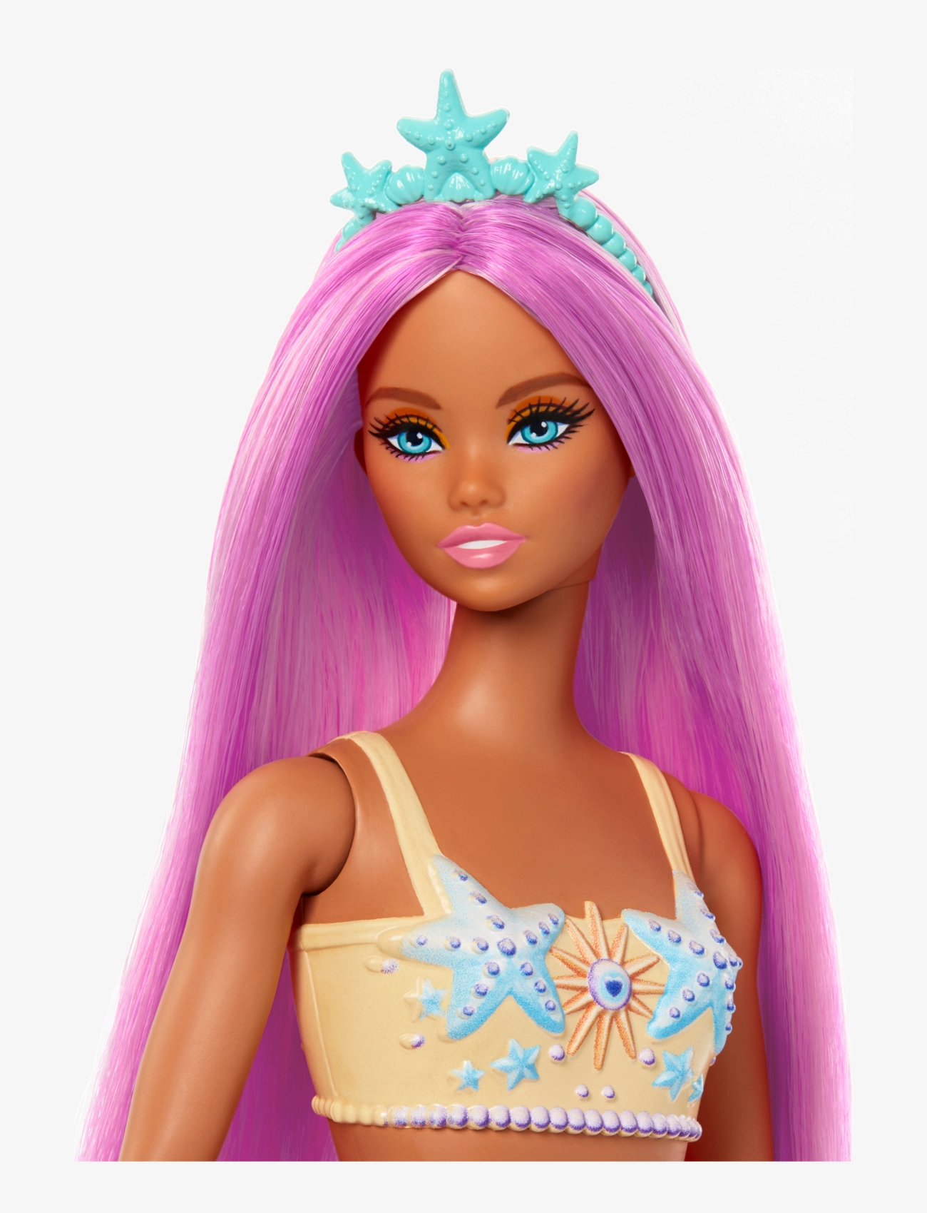 Barbie - A Touch of Magic Mermaid Doll with Pink Hair, Soft Orange Tail and Headband Accessory - multi color - 2