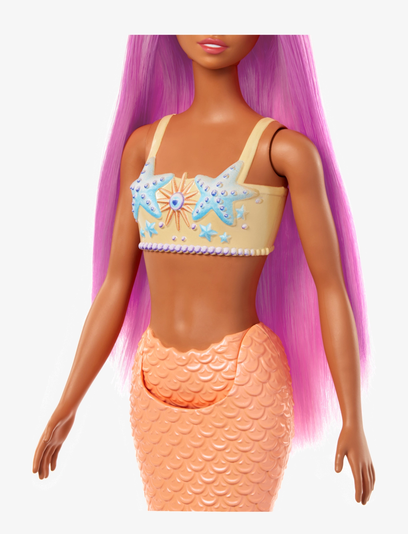 Barbie - A Touch of Magic Mermaid Doll with Pink Hair, Soft Orange Tail and Headband Accessory - multi color - 3