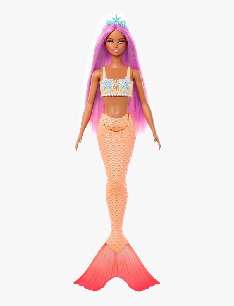 Barbie - A Touch of Magic Mermaid Doll with Pink Hair, Soft Orange Tail and Headband Accessory - multi color - 4