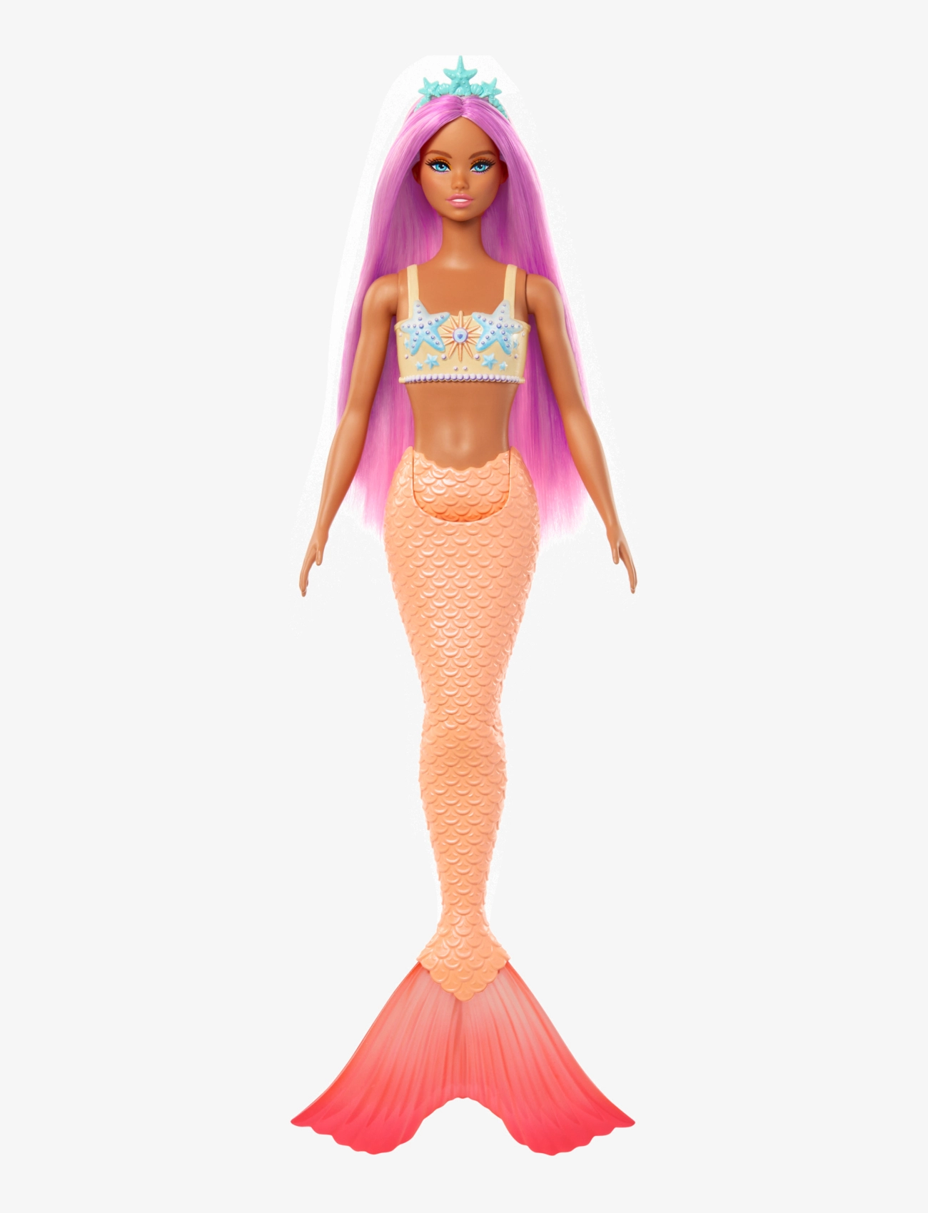 Barbie - A Touch of Magic Mermaid Doll with Pink Hair, Soft Orange Tail and Headband Accessory - multi color - 4