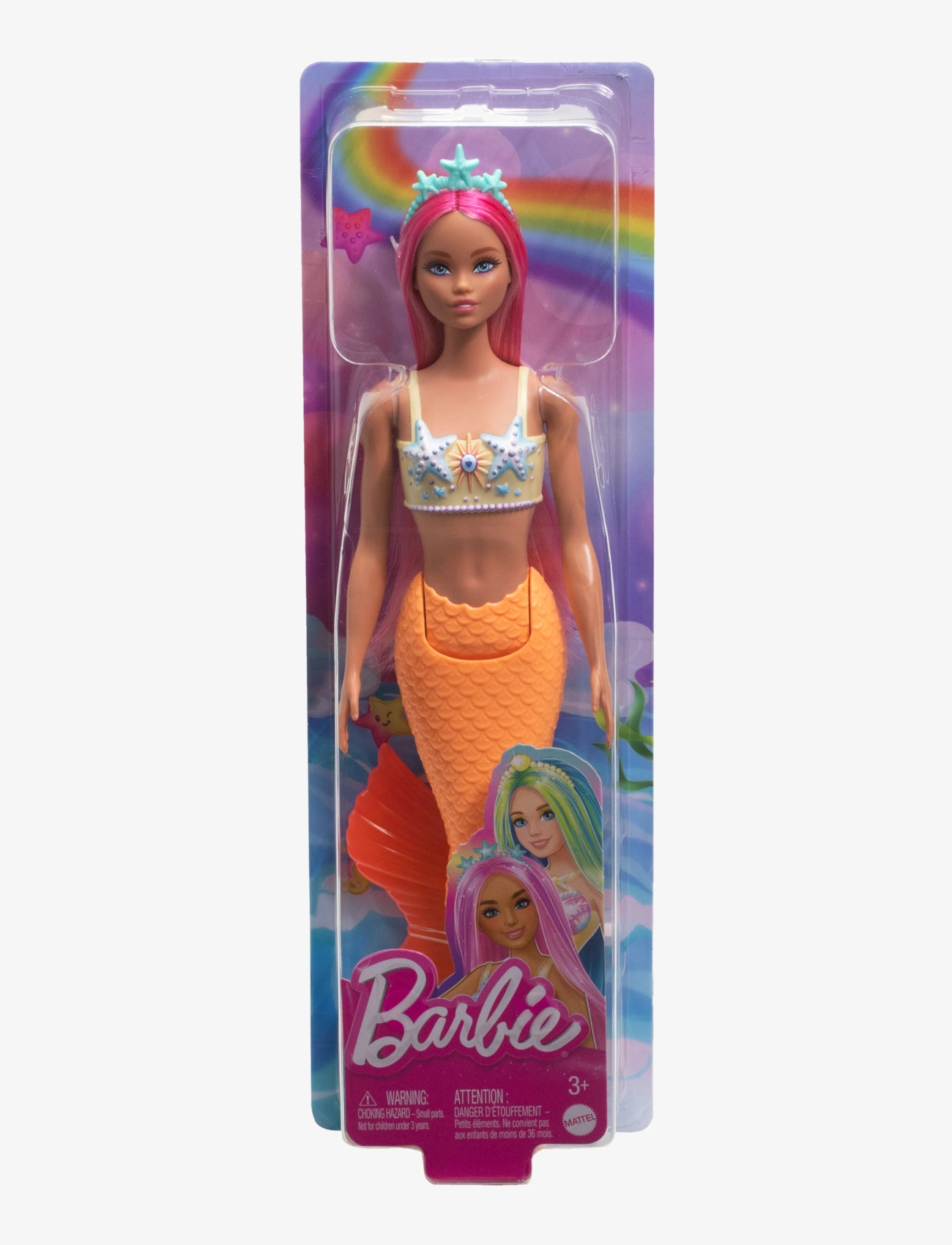 Barbie - A Touch of Magic Mermaid Doll with Pink Hair, Soft Orange Tail and Headband Accessory - multi color - 5